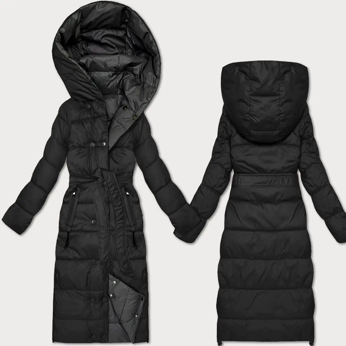 Černo-grafitová oboustranná zimní bunda (M2-6519-1+27) - Goodlooking S