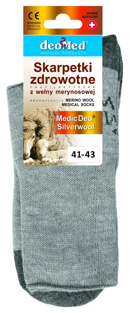 Zdravotní hrubší ponožky MEDIC DEO SILVERWOOL - DEOMED černá 44-46