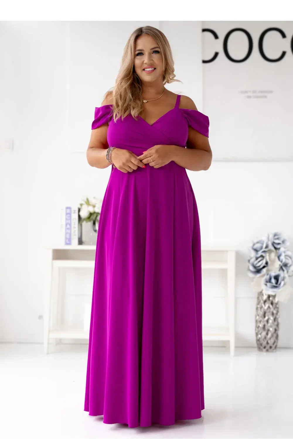 Dlouhé šaty model 208858 fialové - With You 48/4XL