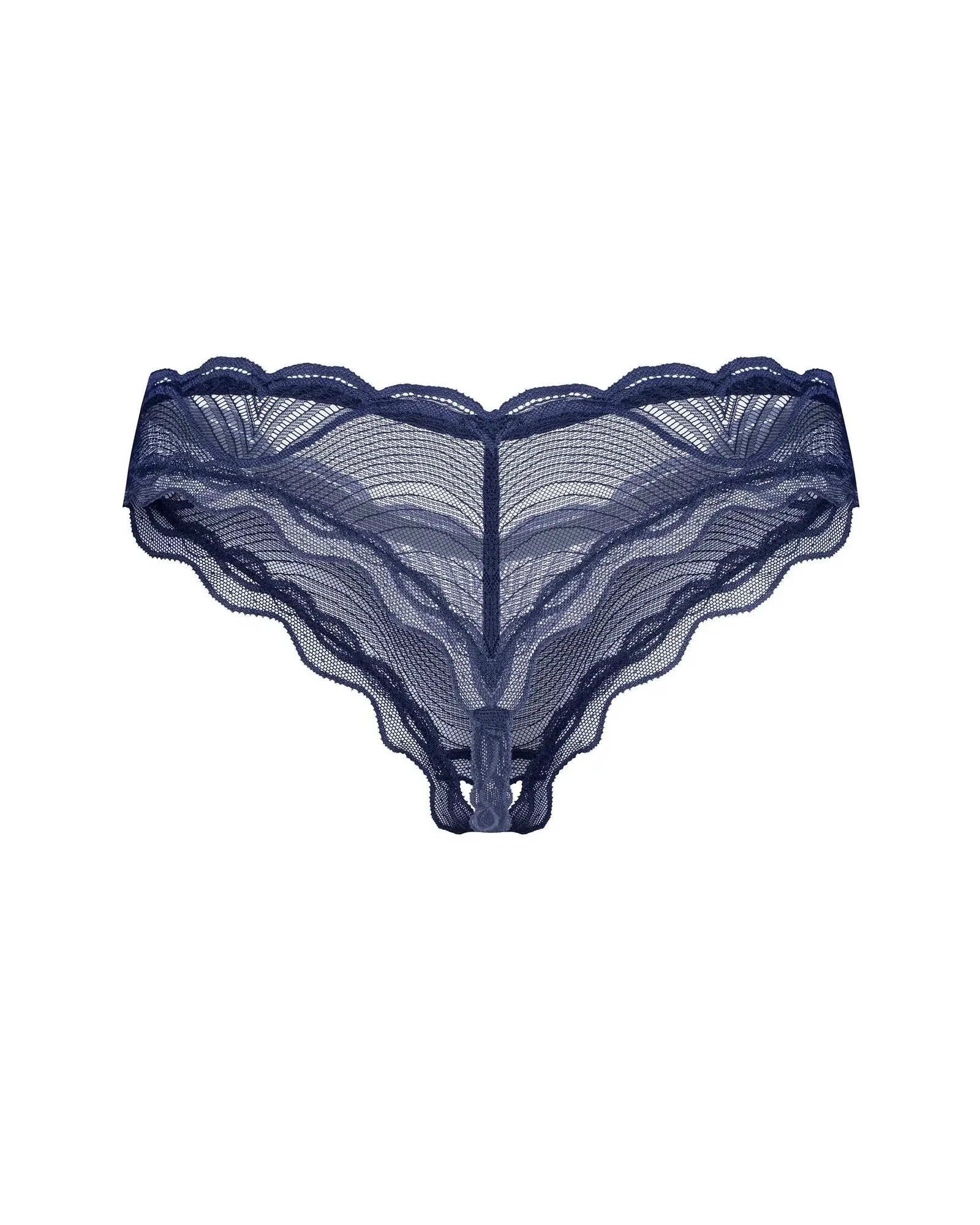 Dámská tanga Nightly Blue Crotchless Thong tm. modré - Obsessive XL/2XL