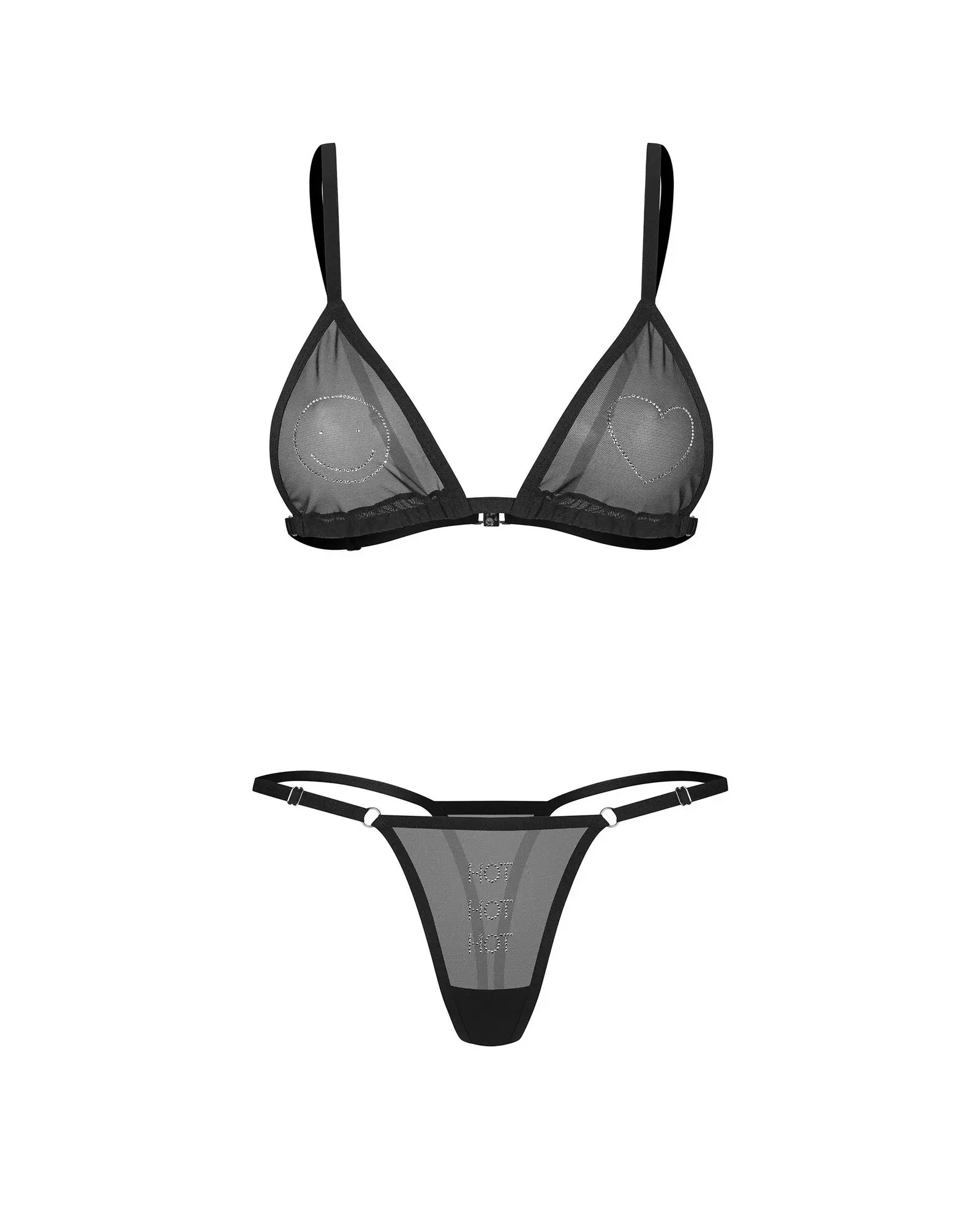 Dámský sexy set Wet Me 2-Pcs Set černý - Obsessive