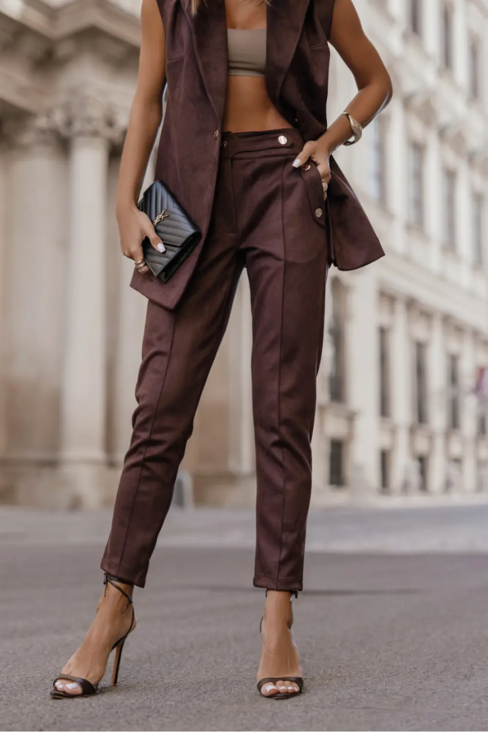 Dámské kalhoty Kiara model 218577 hnědé - LaBalancia M