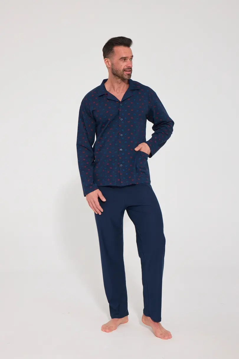 PÁNSKÉ PYŽAMO DR 114 model 22220214 - Cornette tmavě modrá XXL