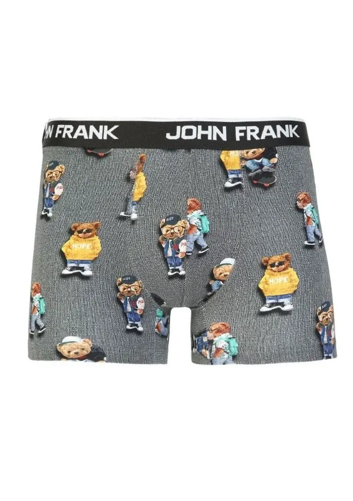 Boxerky JOHN FRANK JFBD325-COOL TEDDY Barva: Šedá, Velikost: XL