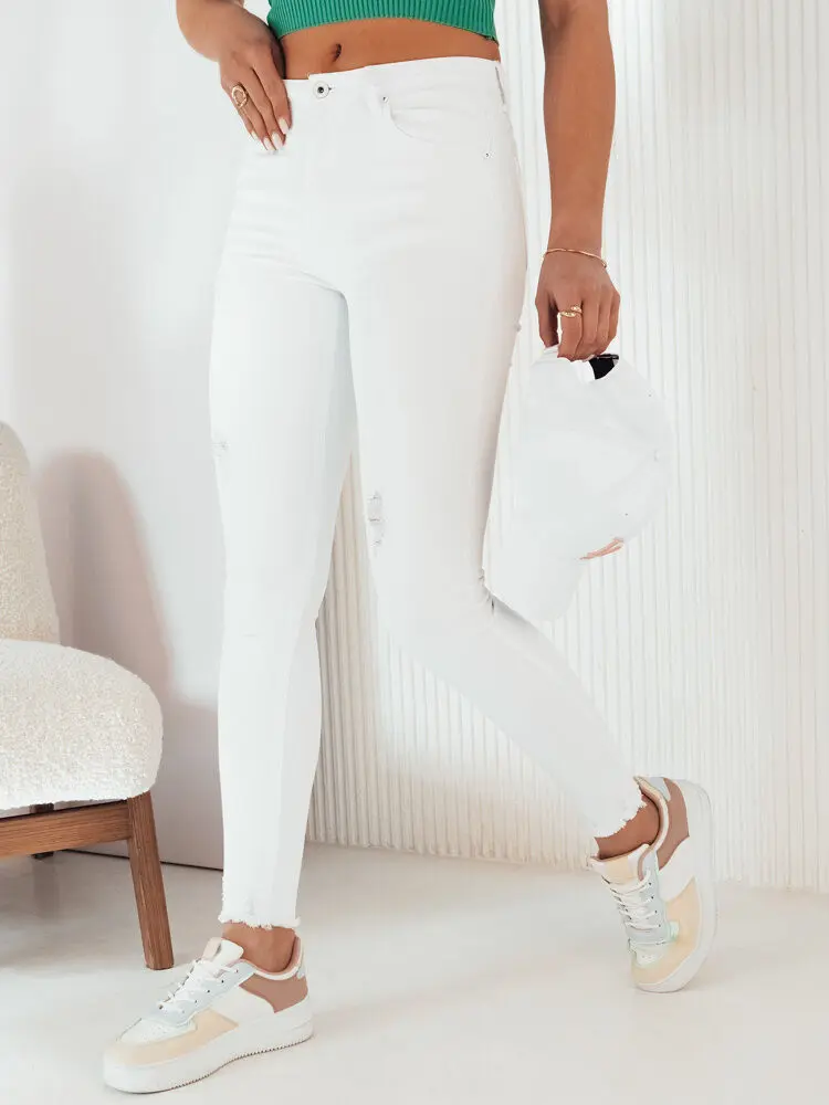 Dámské džínové kalhoty BRENO white FashionStreet UY1993 XL