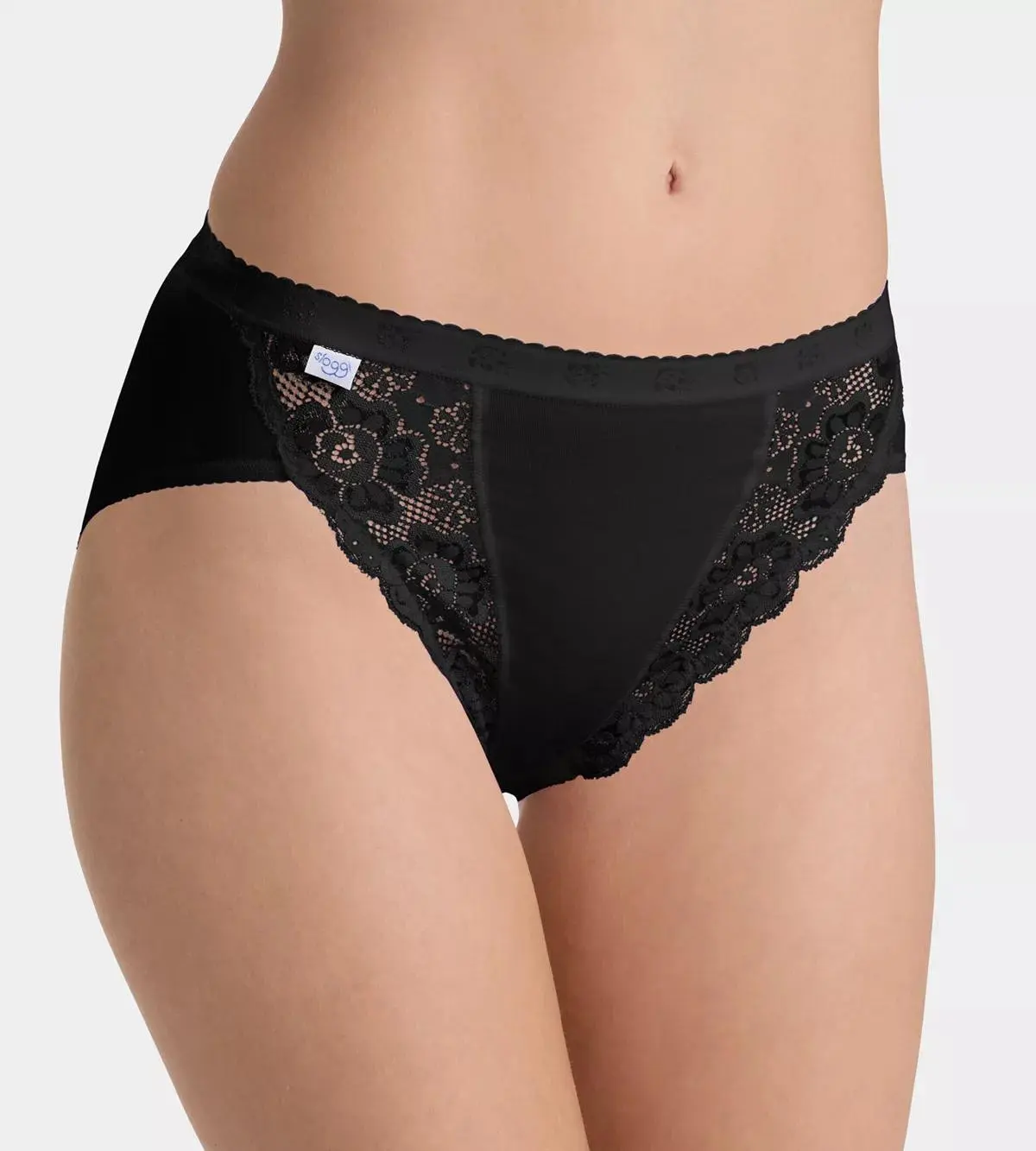 Kalhotky sloggi Chic Tai 4P černé BLACK - SLOGGI BLACK 44