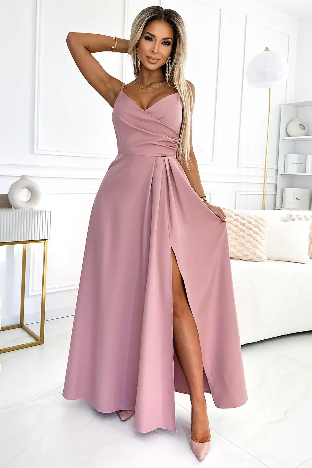 299-16 CHIARA elegantní maxi dlouhé šaty bez ramínek - BRUCE ROSE