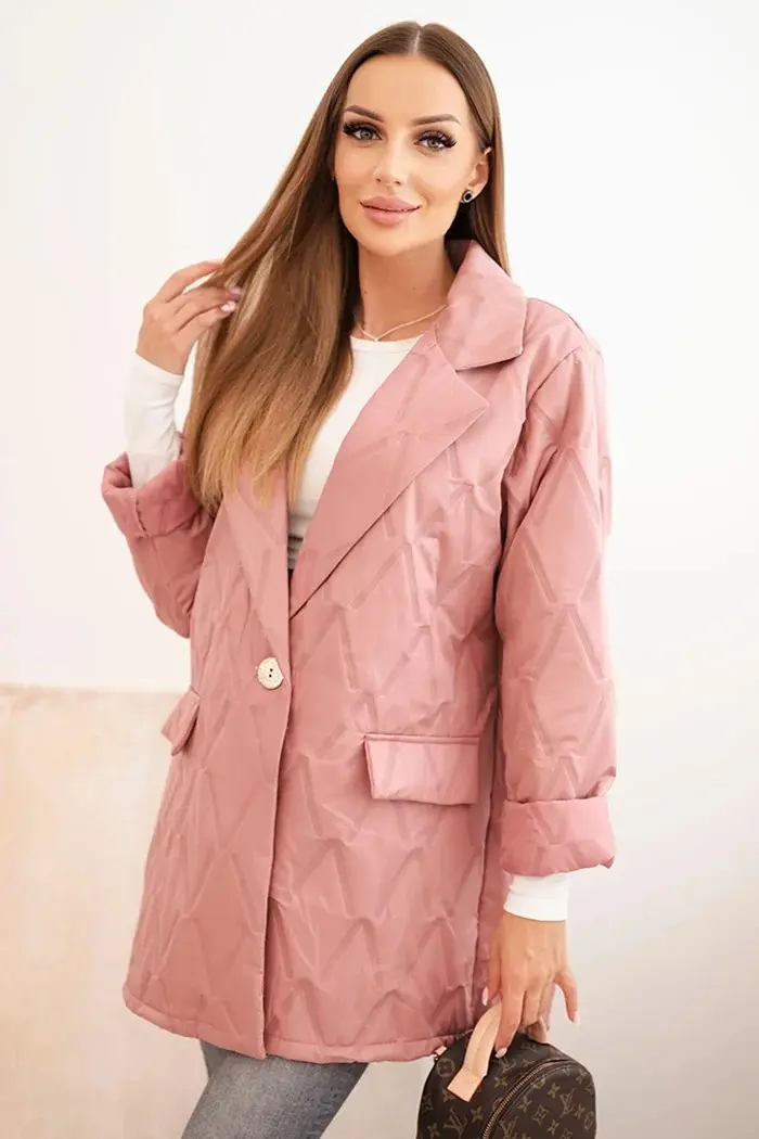 Kesi Dámská bunda Plus Size 5663 Barva: Růžová - tmavě, Velikost: UNI