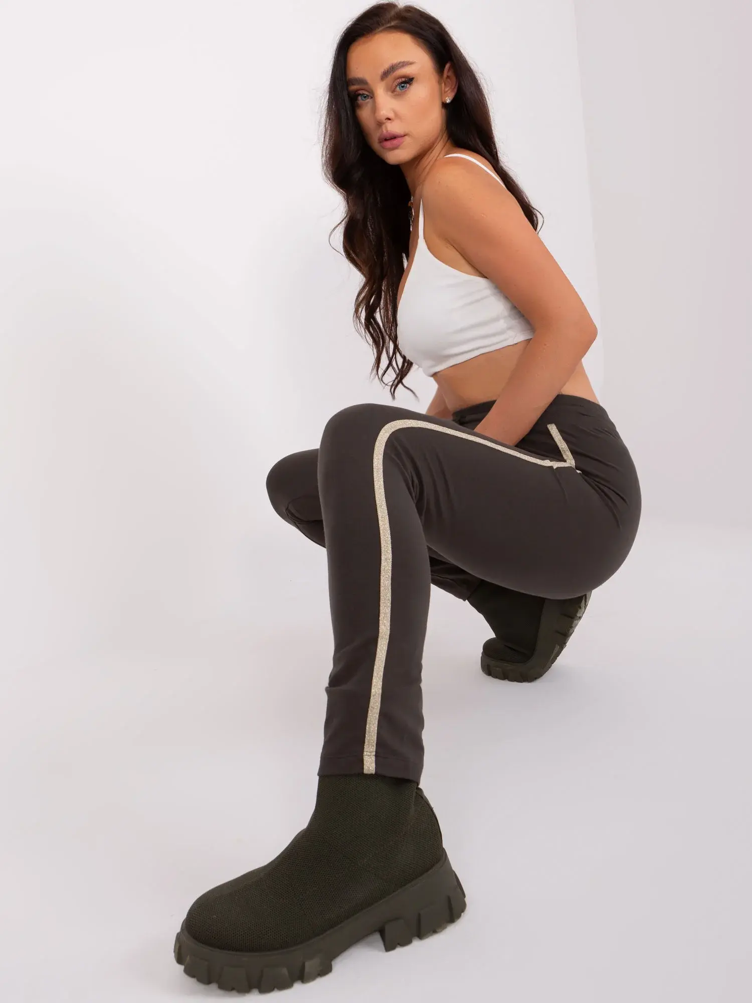 Tepláky RV DR 8518.08P tmavá khaki S