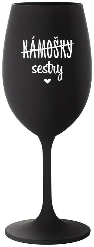 KÁMOŠKY - SESTRY - černá sklenice na víno 350 ml