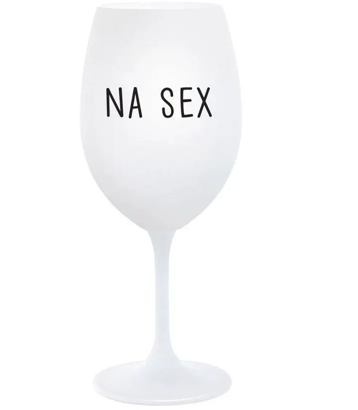 NA SEX - bílá sklenice na víno 350 ml
