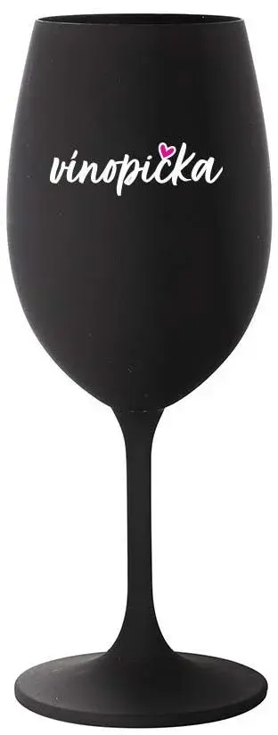 VÍNOPIČKA - černá sklenice na víno 350 ml