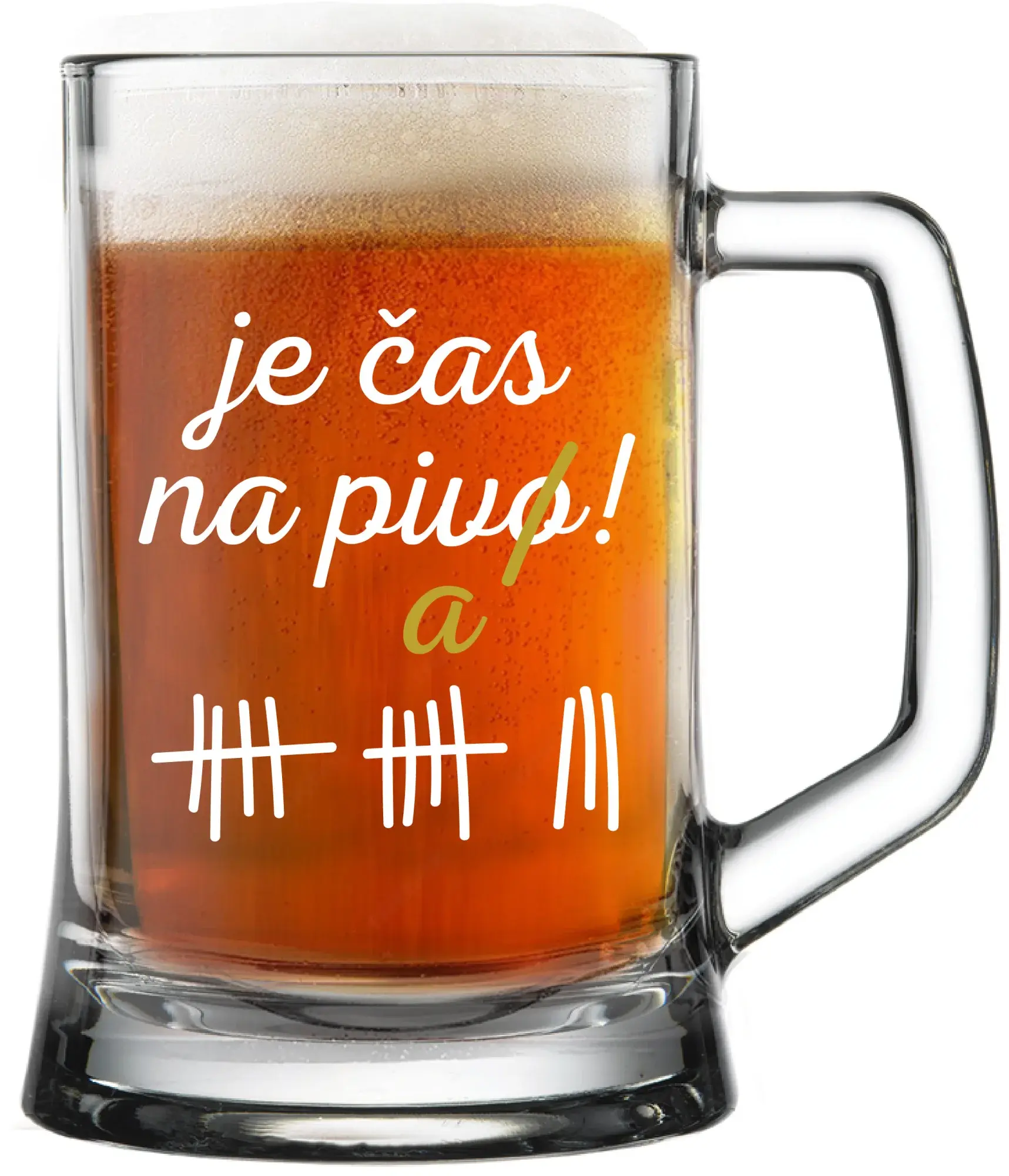 JE ČAS NA PIVO! - pivní sklenice 0,5 l