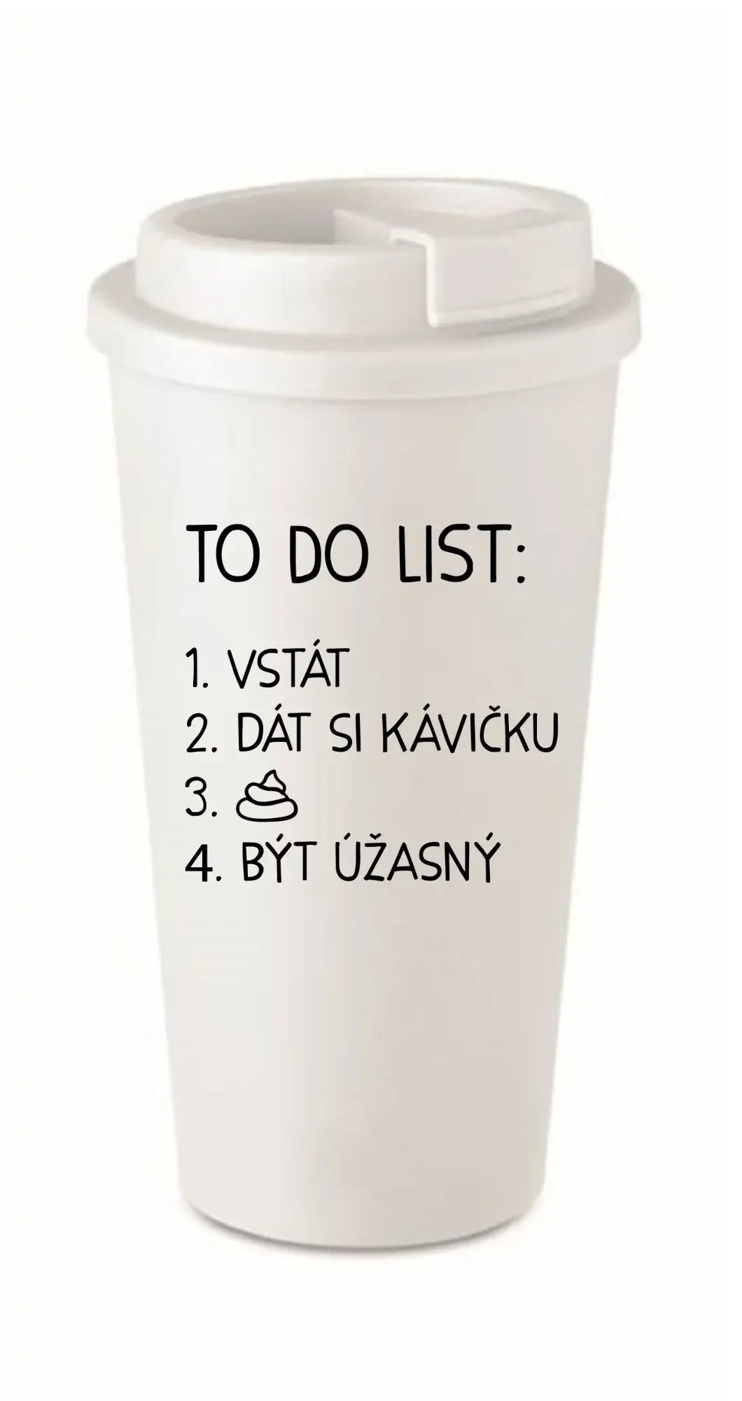 TO DO LIST: BÝT ÚŽASNÝ - bílý termohrnek 475 ml