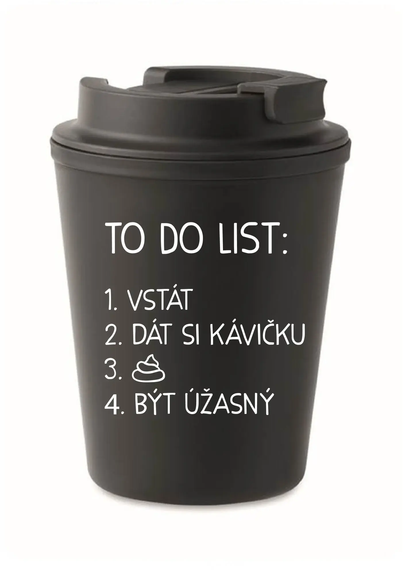 TO DO LIST: BÝT ÚŽASNÝ - černý termohrnek 300 ml