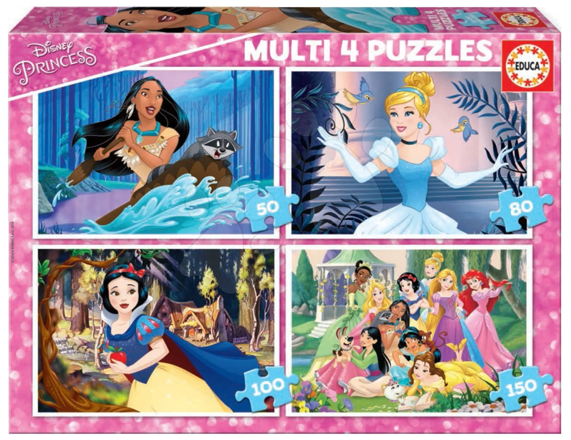 Disney princezny 4v1 - puzzle z kategorie 15 – 60 dielikov