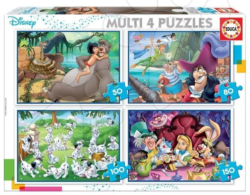 Disney pohádky 4v1 - puzzle z kategorie 15 – 60 dielikov