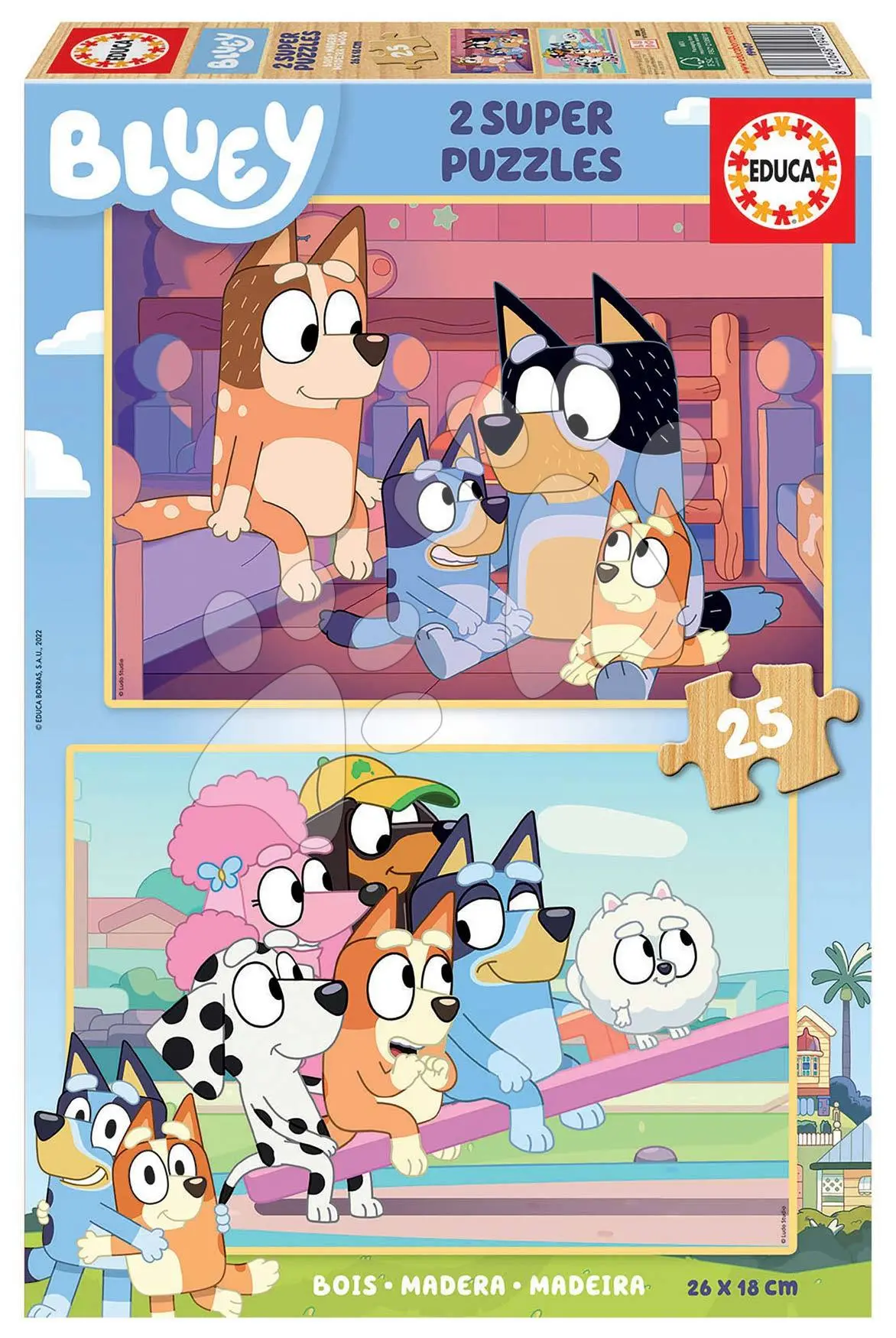 Dřevěné Bluey - puzzle z kategorie 15 – 60 dielikov