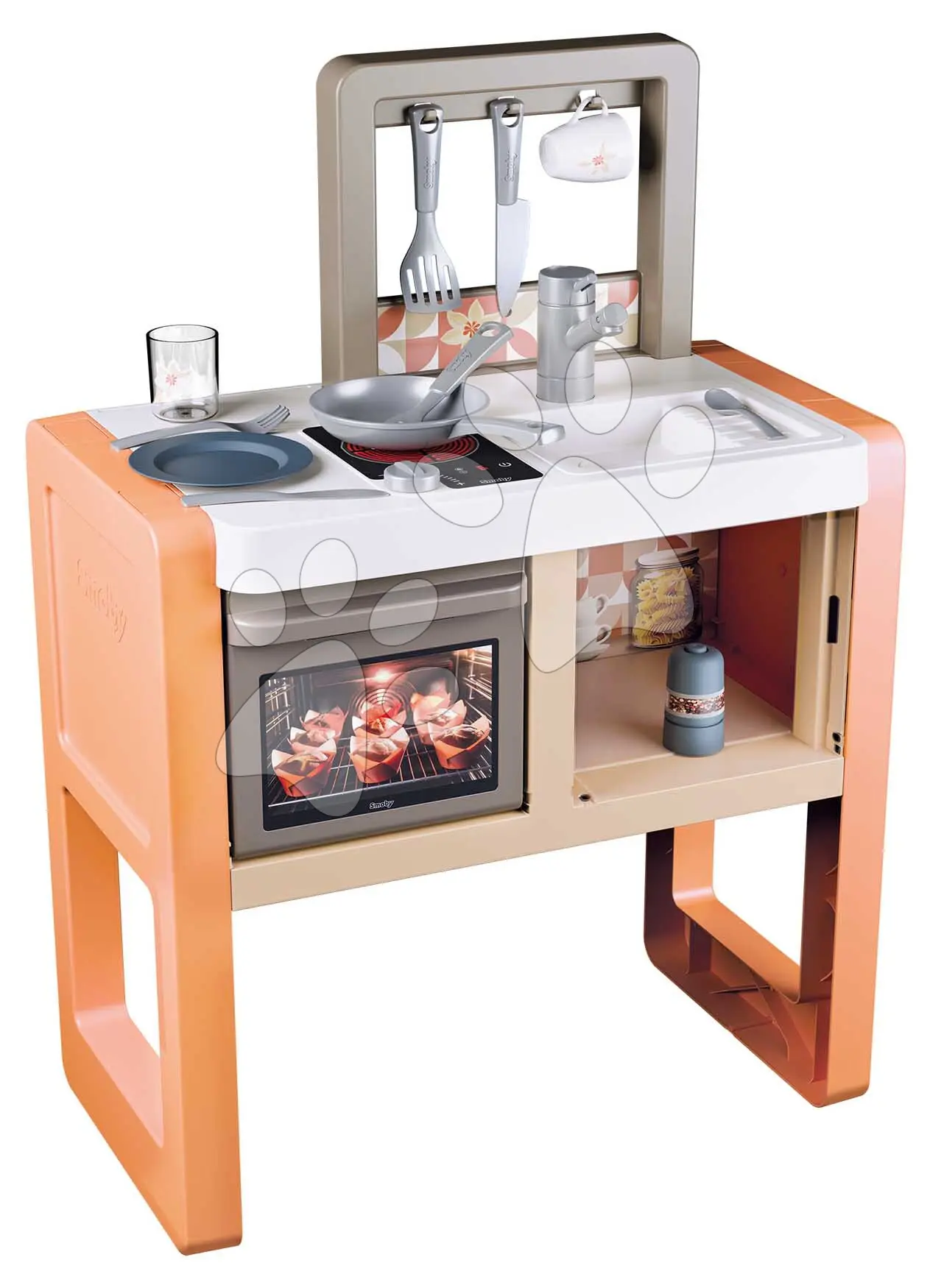 Kuchyňka Vanilla Kitchen Smoby s 11 doplňky s výškou pracovní desky 51 cm