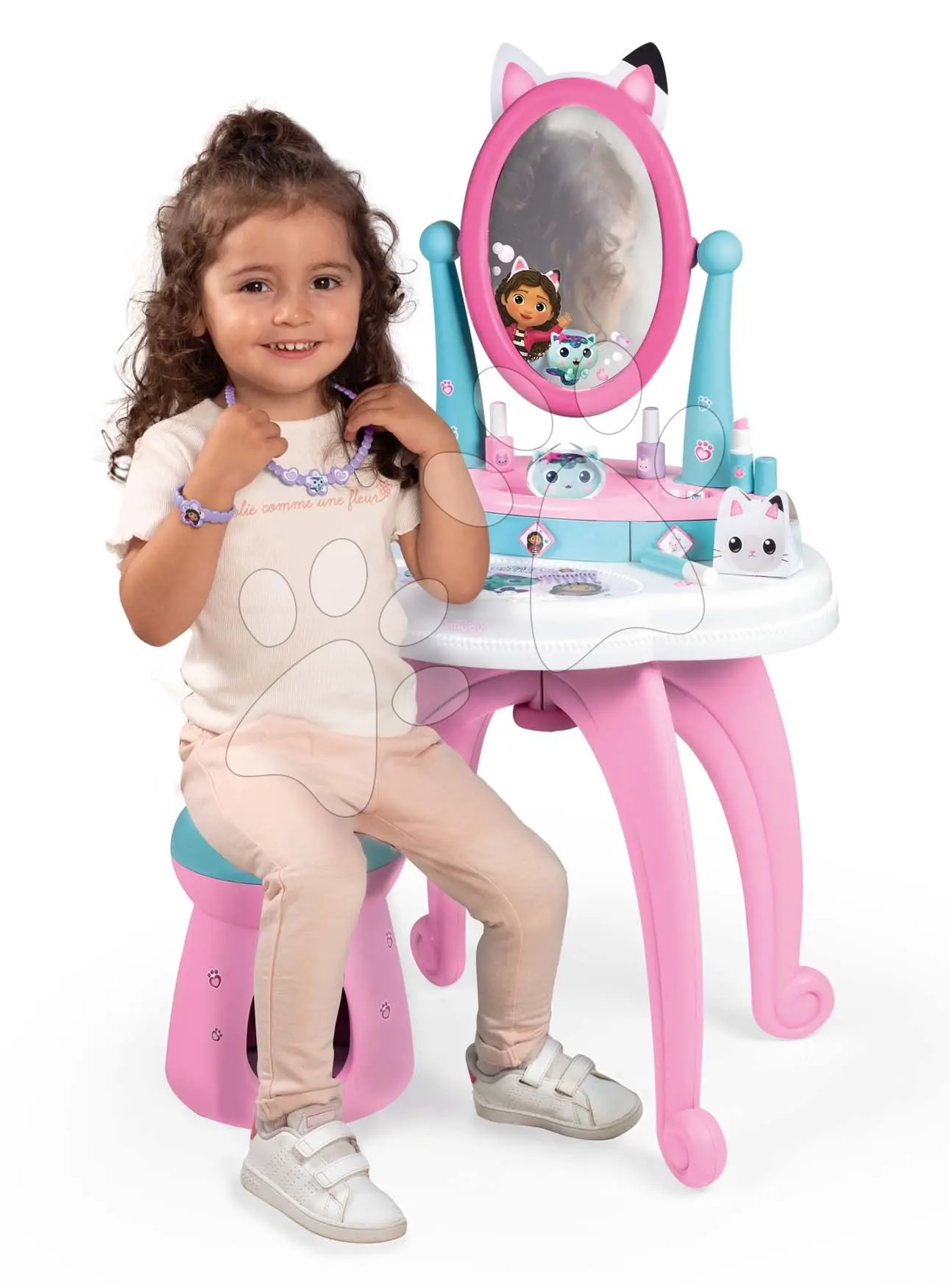 Smoby Gabby's Dollhouse 2v1 Toaletní stolek se stoličkou