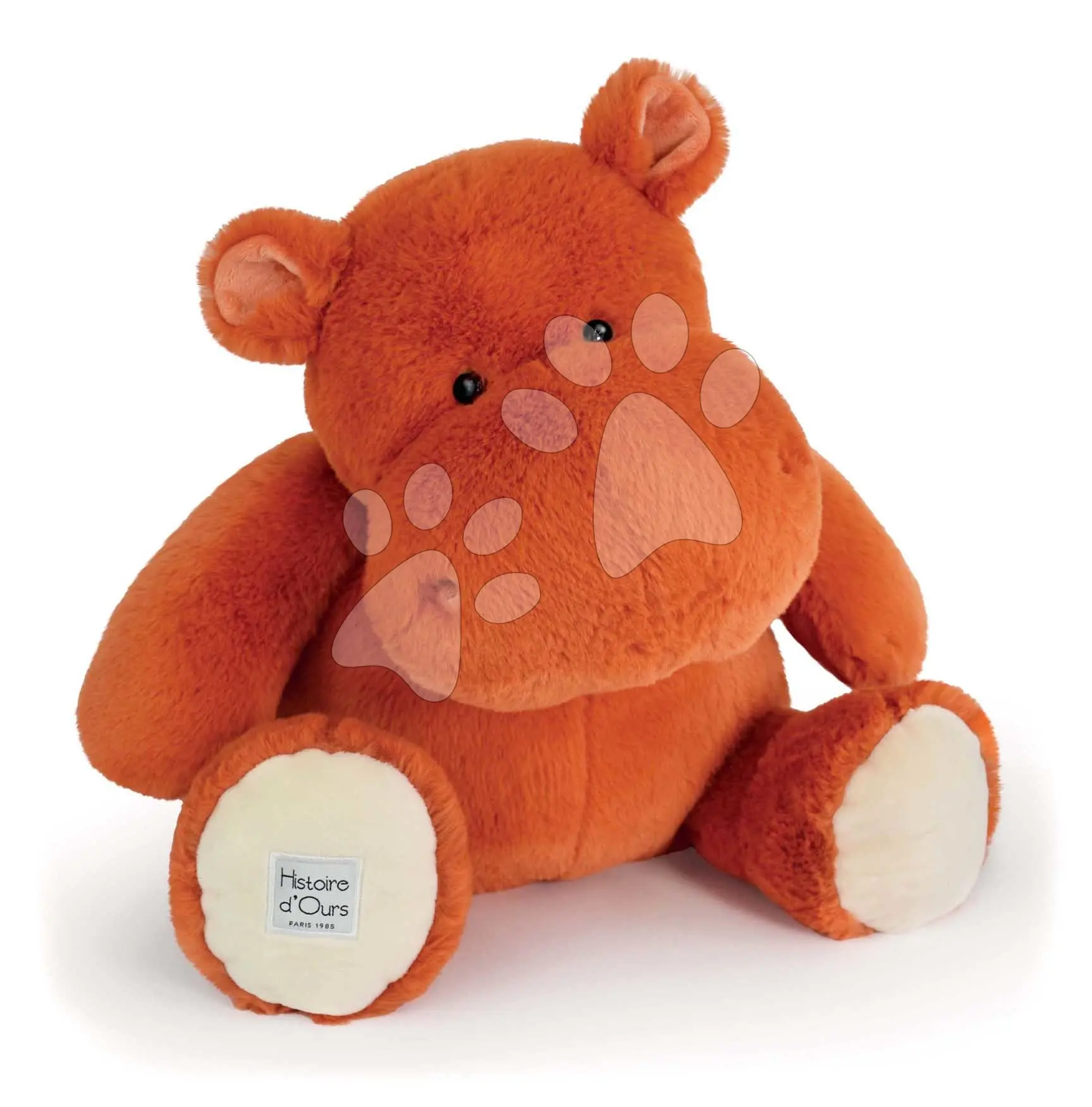 Plyšový hroch s dekou Terracota Hippo Chill Histoire d’ Ours oranžový 45 cm od 0 měsíců