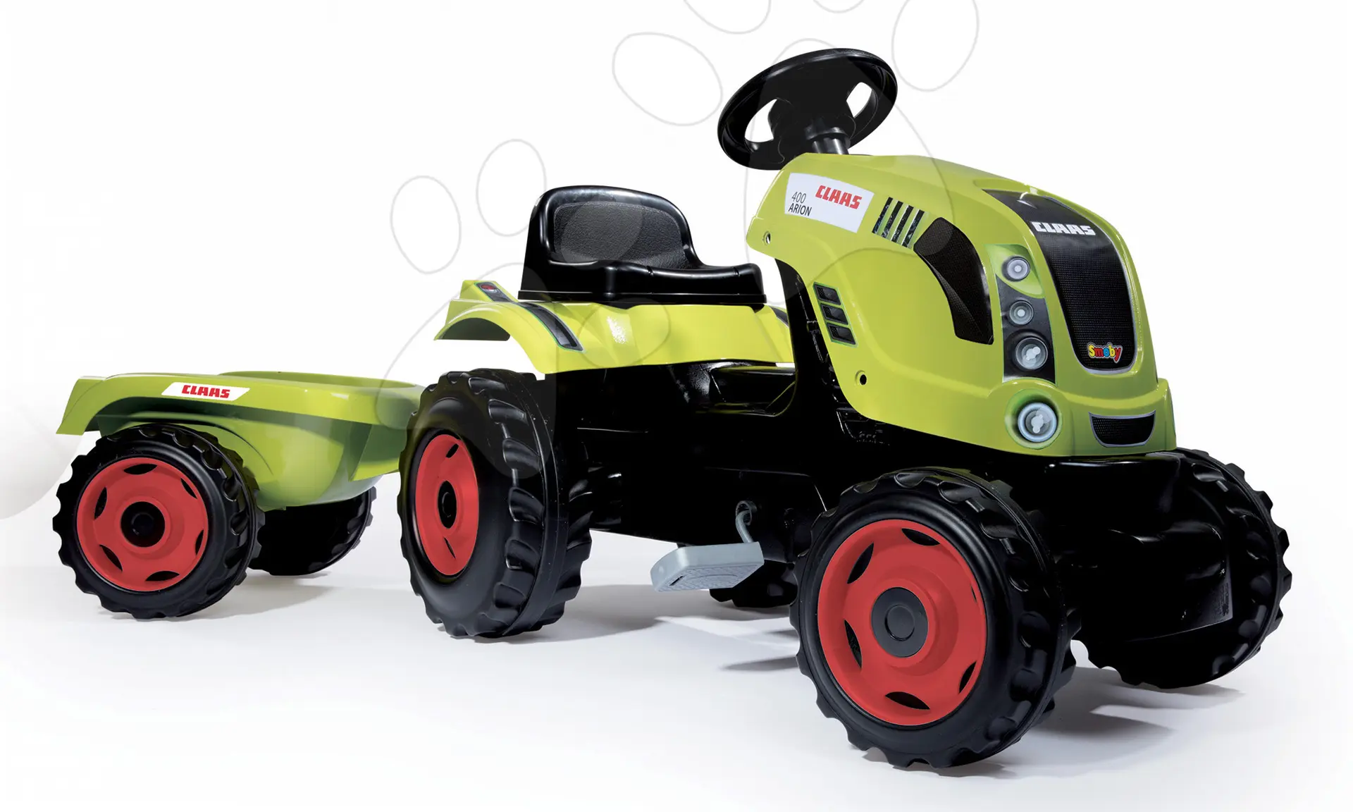 Smoby Šlapací traktor CLAAS zelený s vozíkem