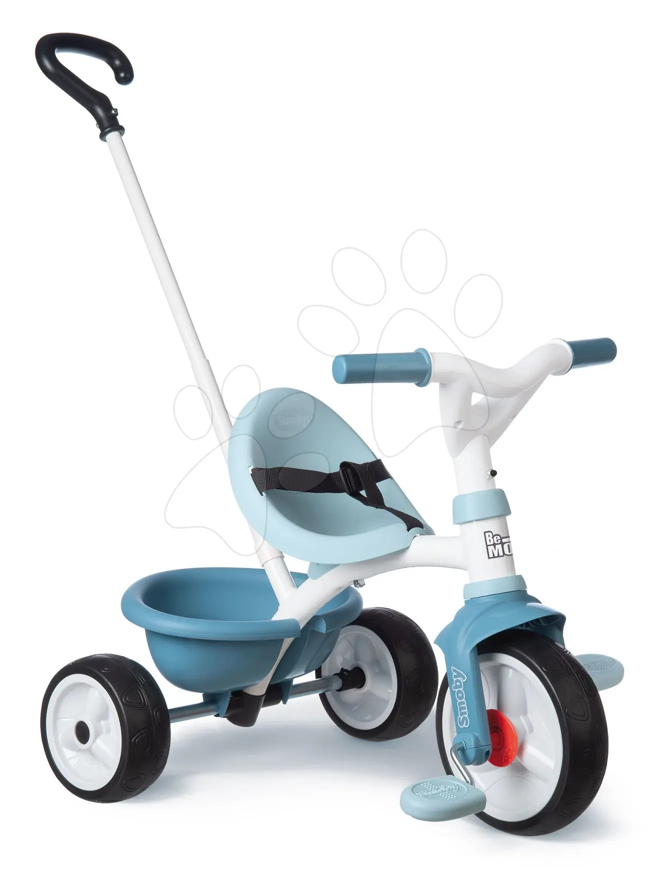 Tříkolka s volnoběhem Be Move Tricycle Blue Smoby s vodicí tyčí a EVA koly modrá od 15 měsíců