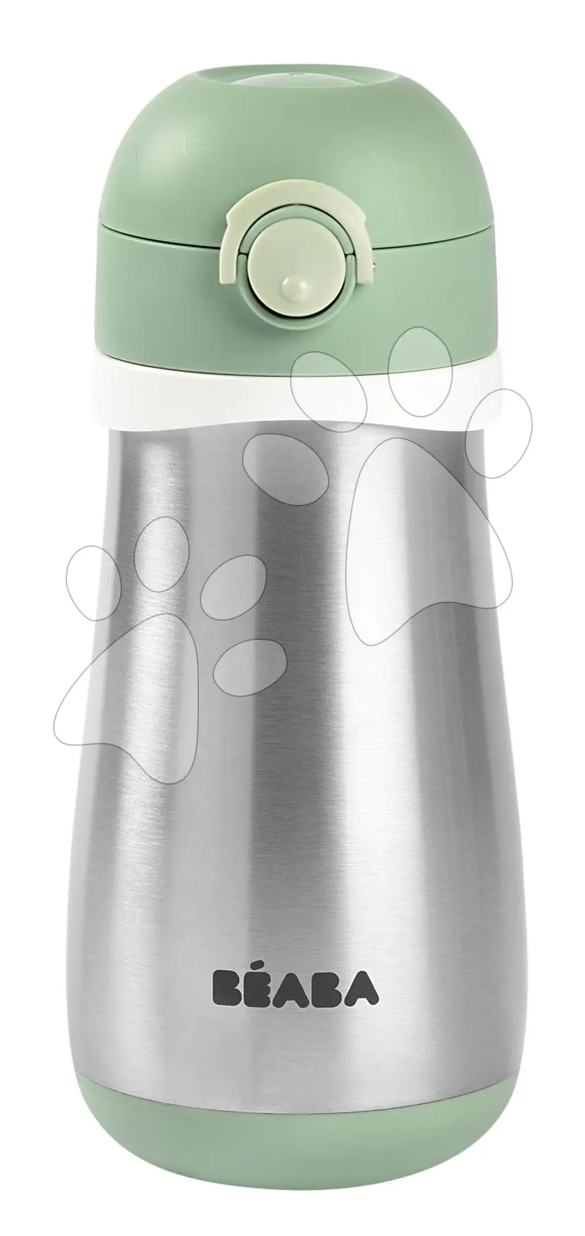 Fľaša Bidon s dvojitými stěnami Stainless Steel Bottle Beaba Sage Green 350 ml z nerezové oceli zelená od 18 měs