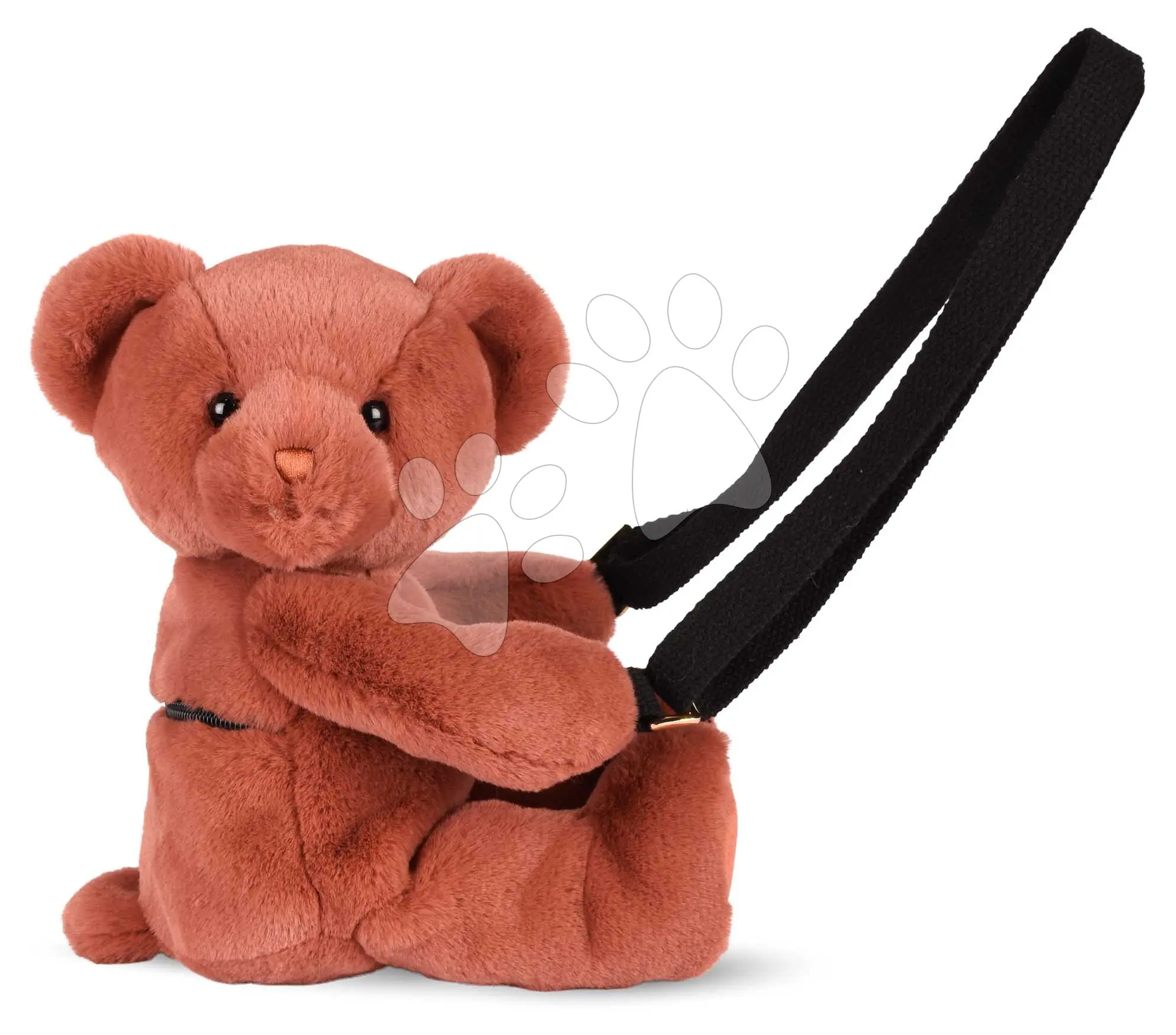Plyšový crossbody vak medvídek Terracotta Bear Bag Doudou et Compagnie s popruhem oranžový 30 cm od 24 měsíců