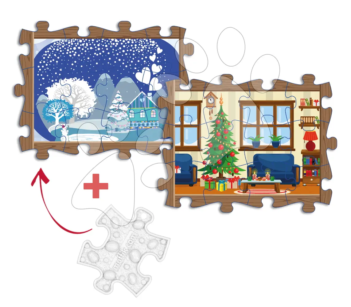 Senzorické puzzle Everlasting Čtyři roční období Zima MUFFIK pro rozvoj jemné motoriky
