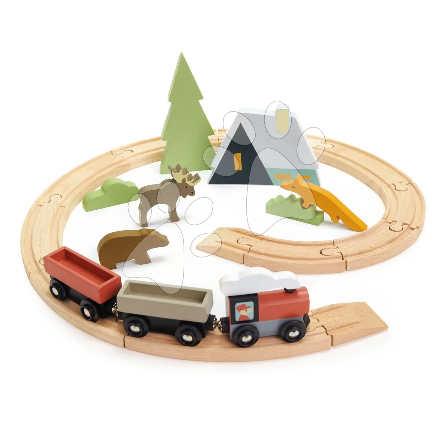 Malá dřevěná vláčkodráha Tender Leaf Treetops Train Set uni