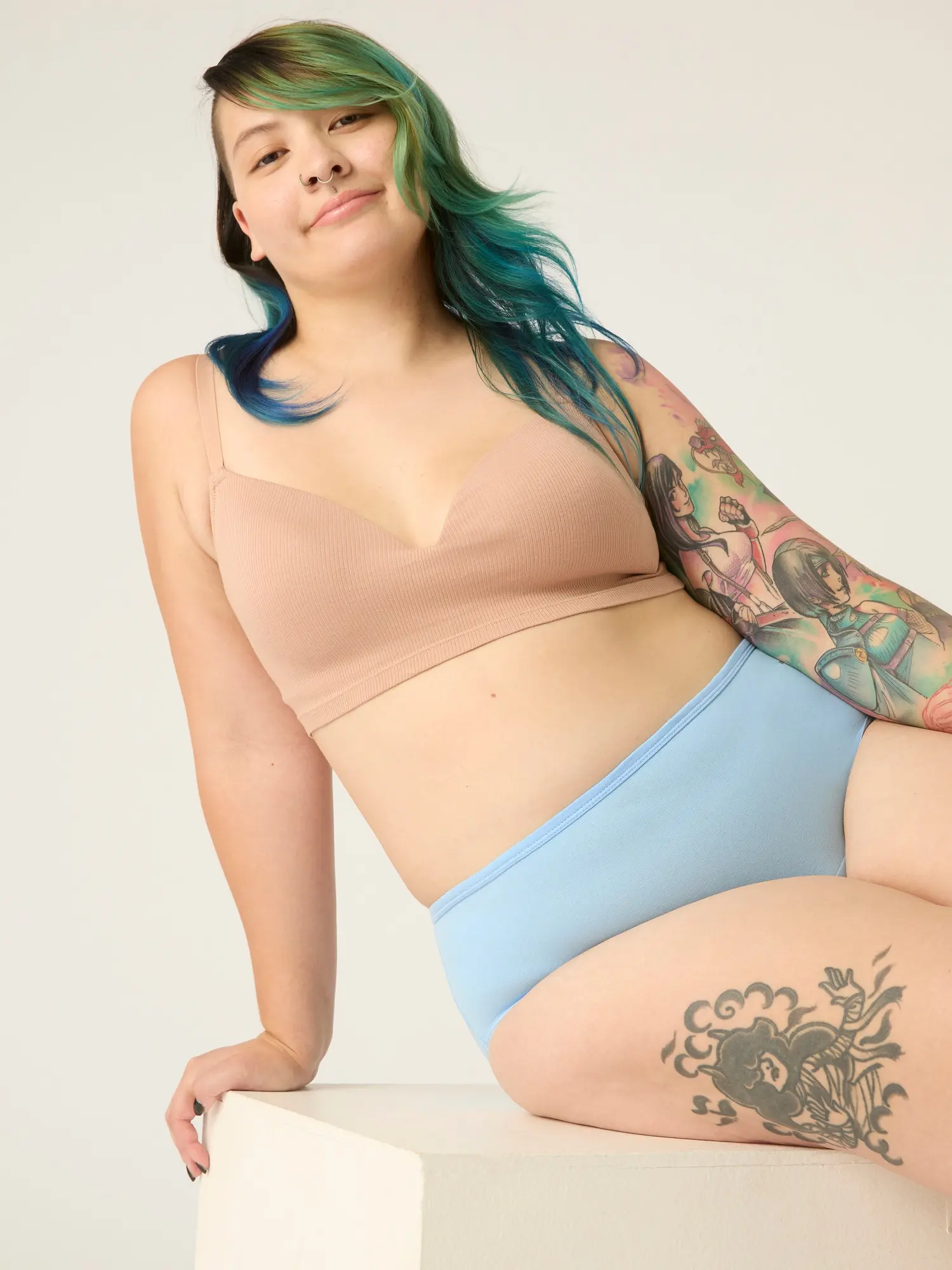 Menstruační kalhotky Modibodi Basic Mid-Rise Brief Moderate-Heavy Chambray (MODI4110CH)
