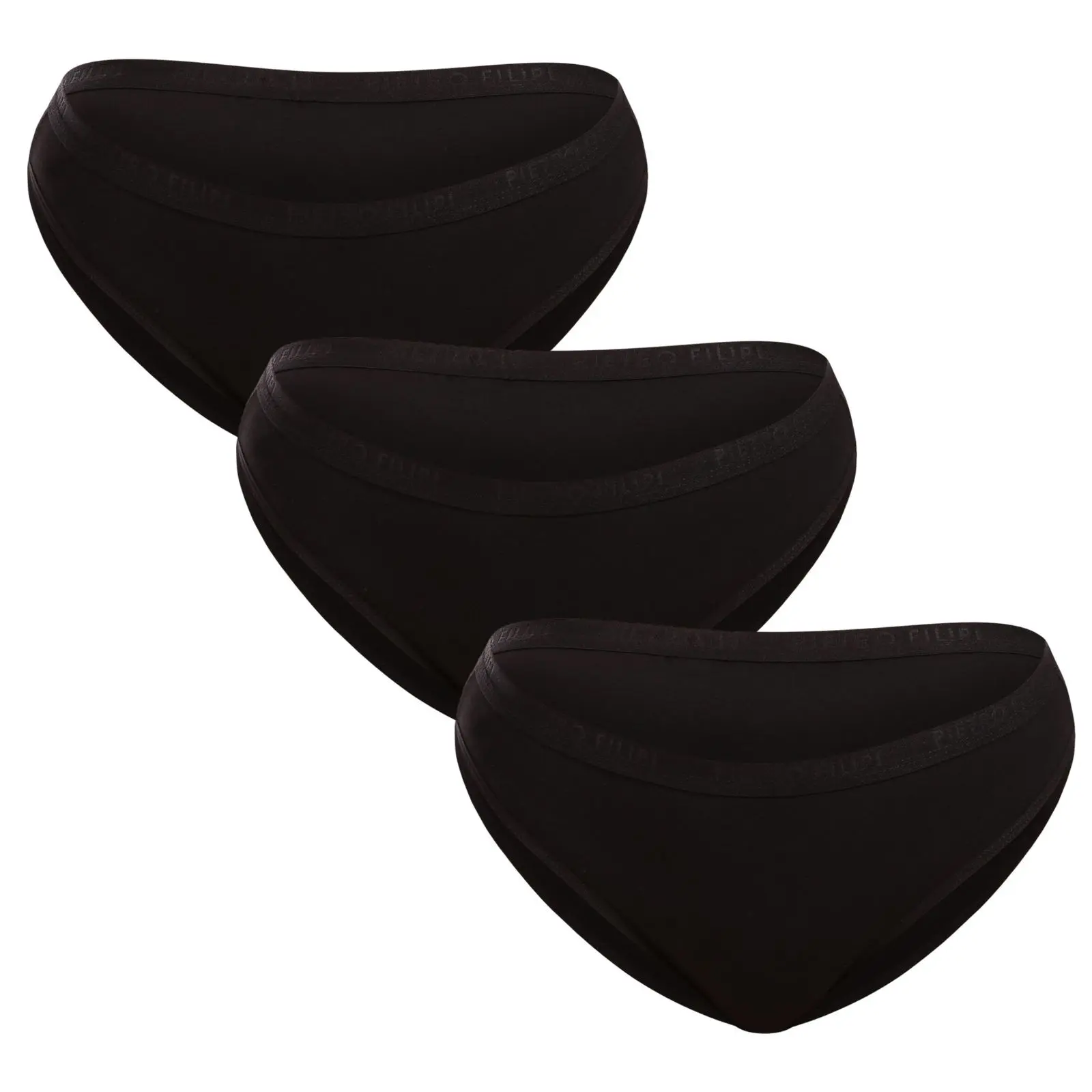 3PACK dámské kalhotky Pietro Filipi černé (3KB001) L