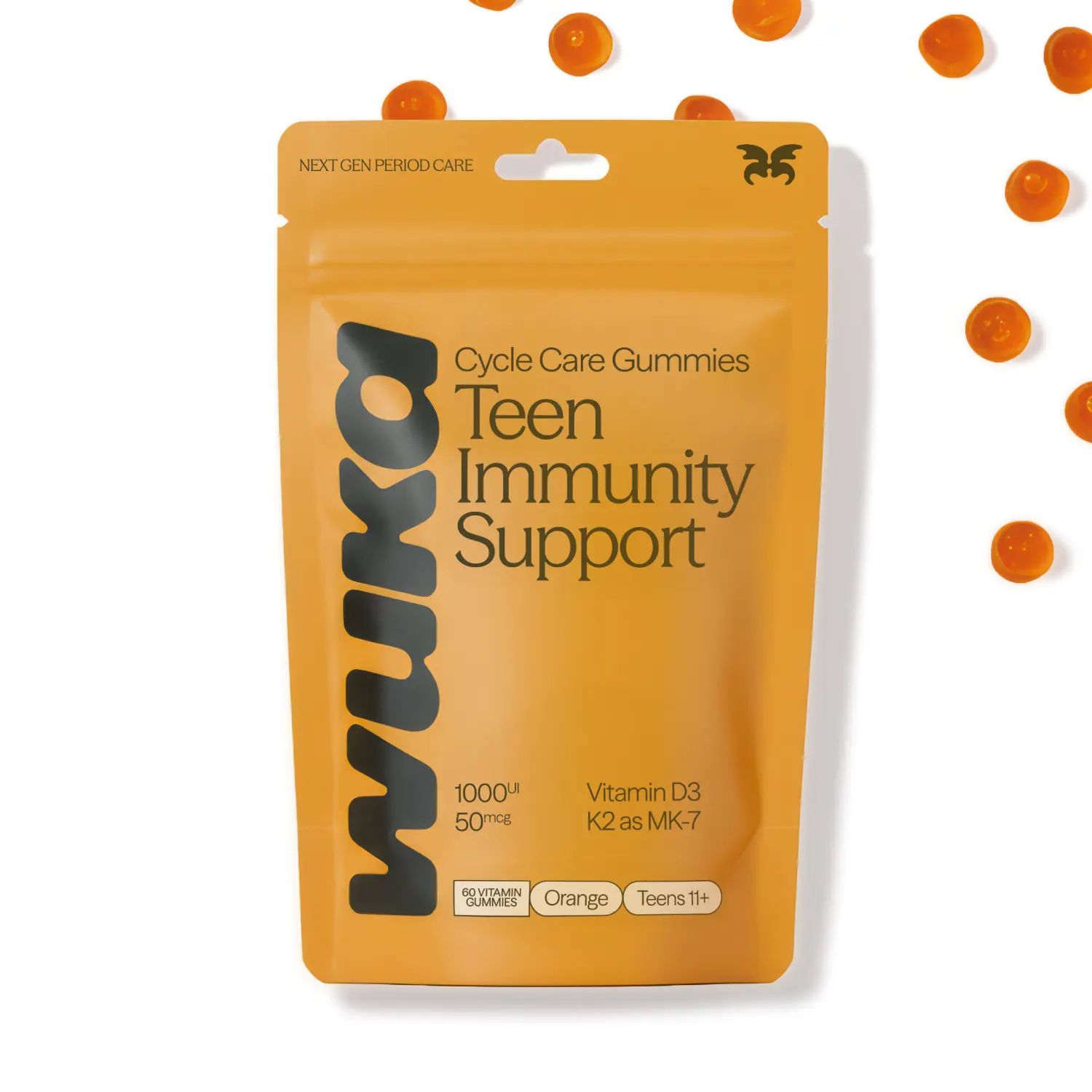Cyklické gumové vitamíny Wuka Teen Imunity Support D3 K2