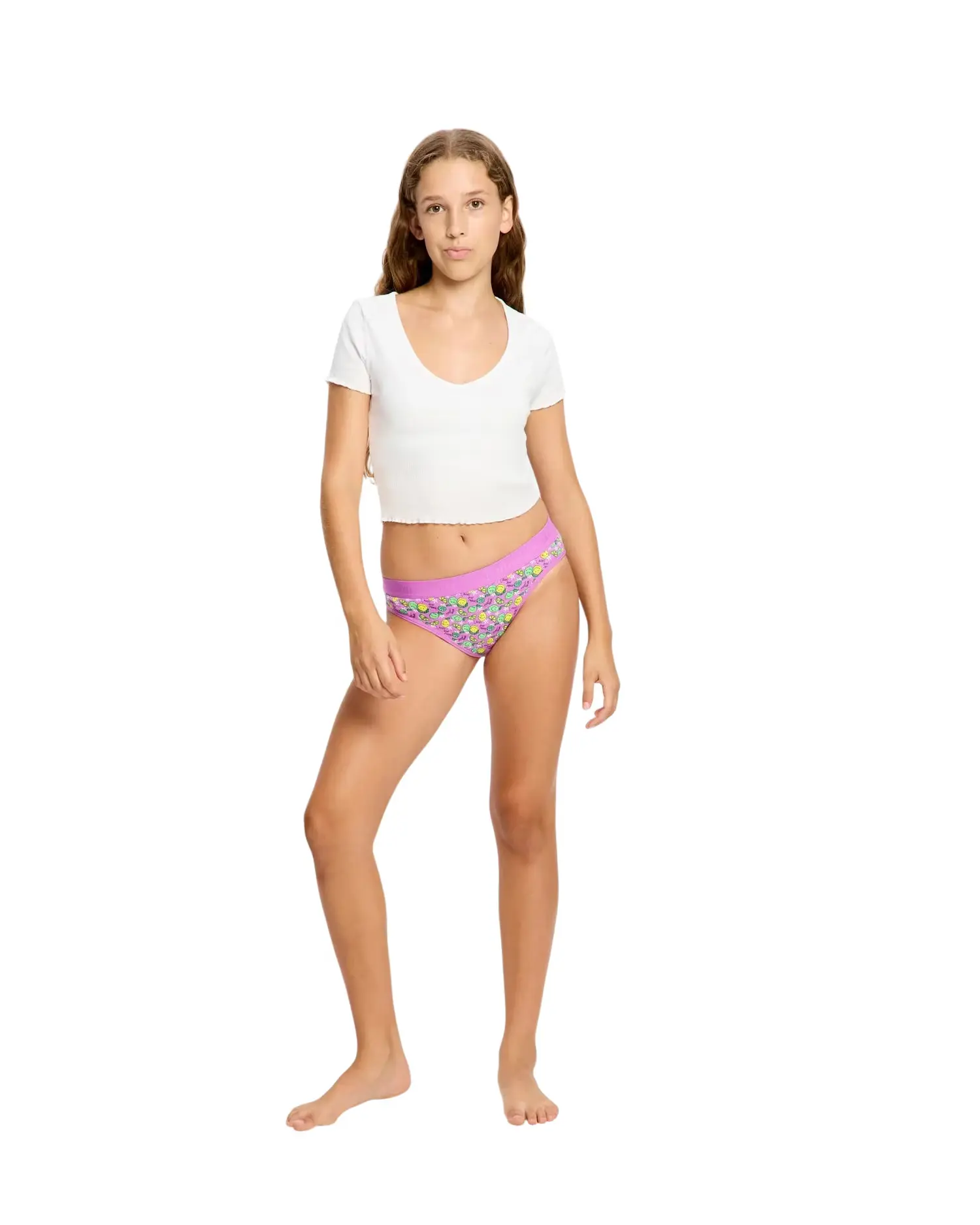 Dívčí menstruační kalhotky Modibodi Smileyworld Teen Hipster Bikini Moderate Lucky Lemon Limes (DMKMSTHBMLLL) 12-14 let
