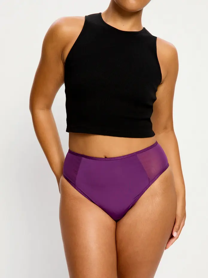 Menstruační kalhotky Modibodi Allure Hi Waist Brief moderate Mystic Purple (MKMAHWBMMP) L