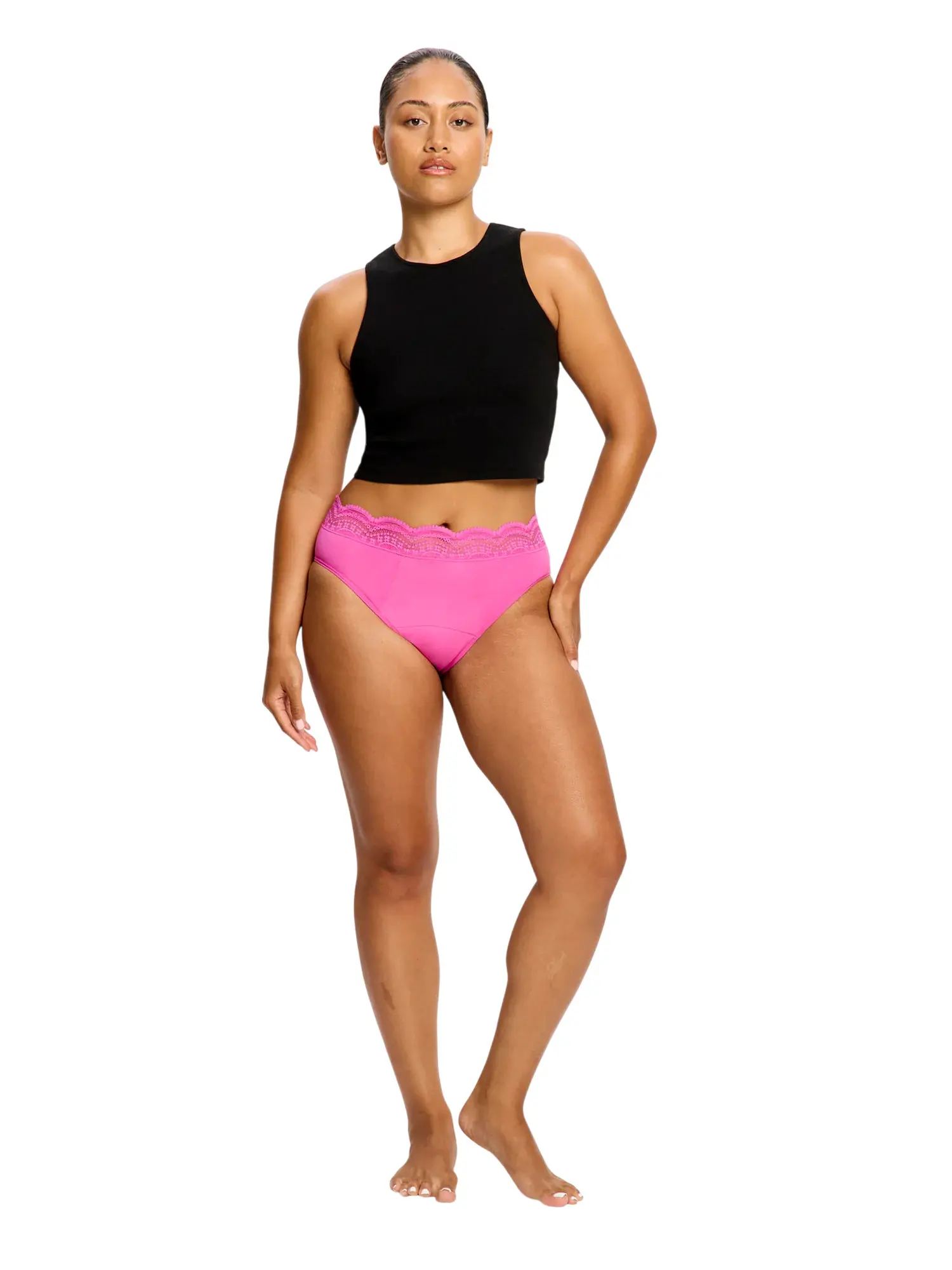 Menstruační kalhotky Modibodi Sensual Hi Waist Bikini Super Electric Fuchsia (MKMSEF)