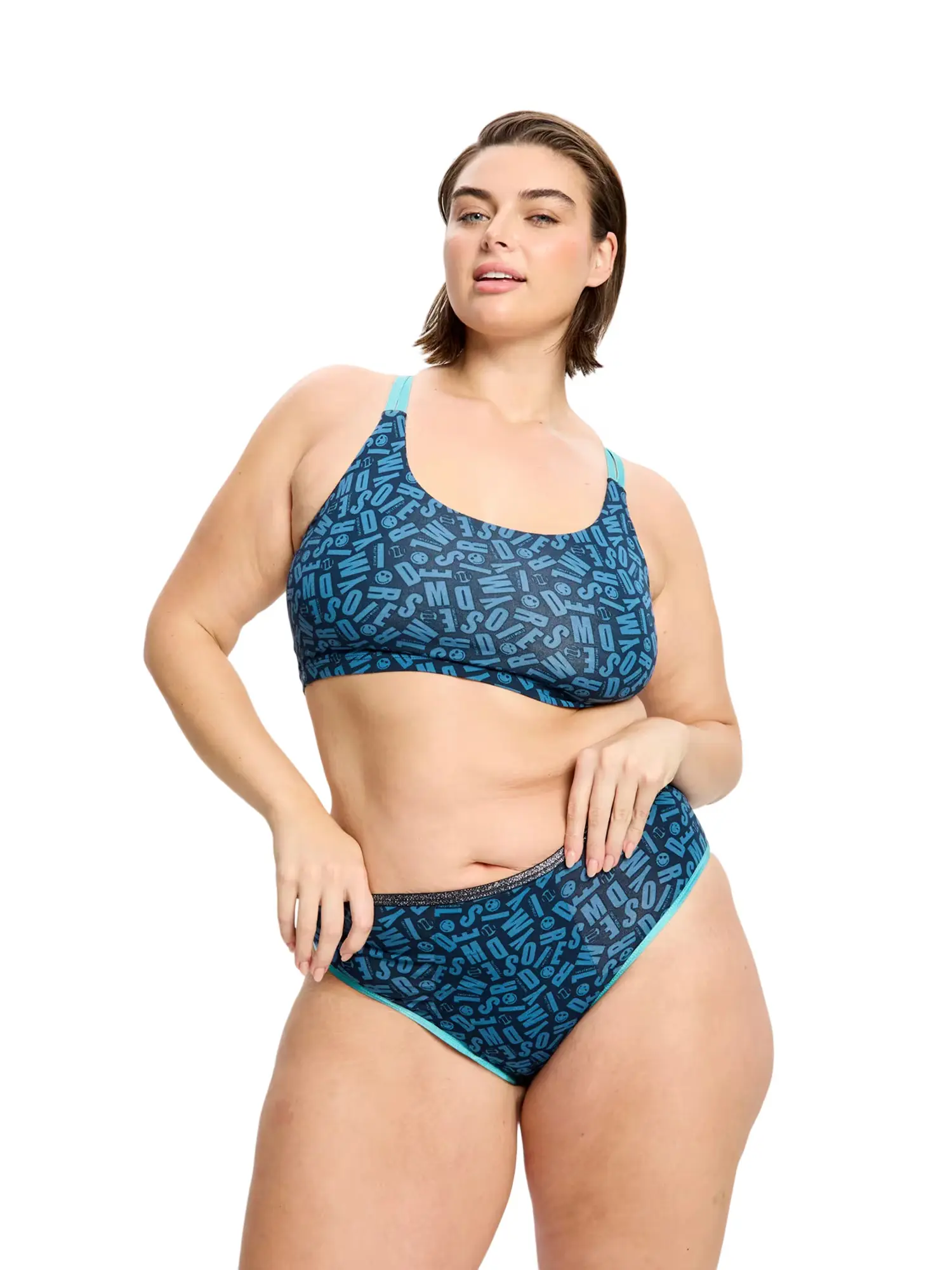 Menstruační kalhotky Modibodi Smileyworld Hi Waist Brief Super-Overnight Steel (MKMSHWBSOS) XXL