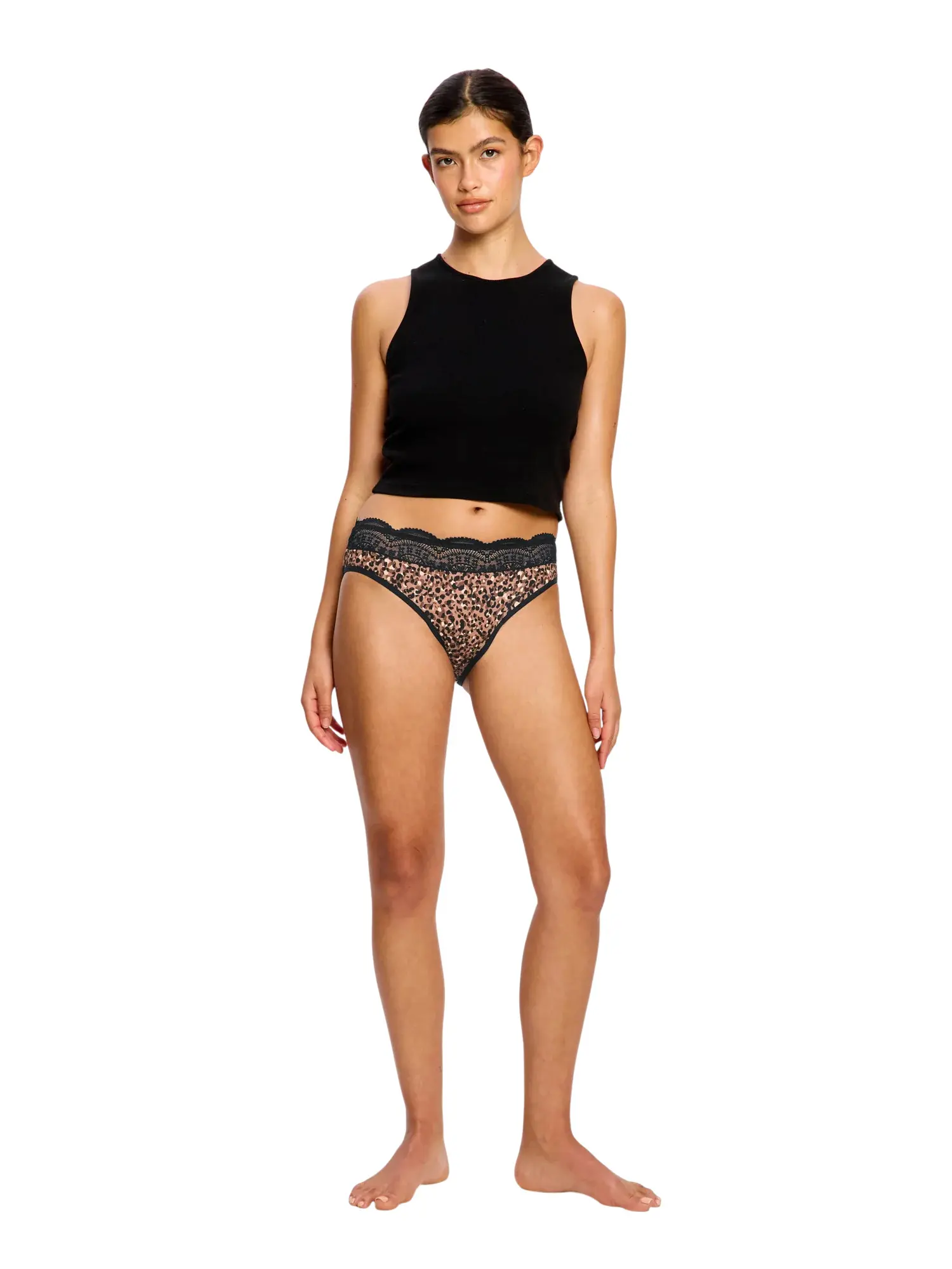 Menstruační kalhotky Modibodi Sensual Hi Waist Bikini Moderate Animalia Brown (MKMSHWBMAB)
