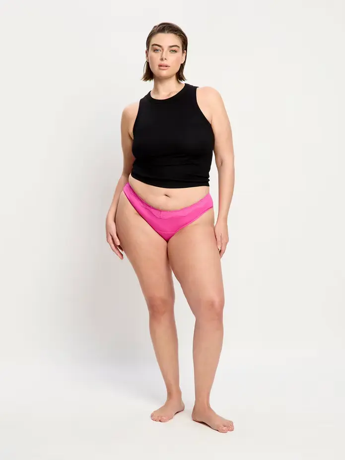 Menstruační kalhotky Modibodi Cassia V Cheeky Brief Light Electric Fuchsia (MKMCVCBLEF) XL