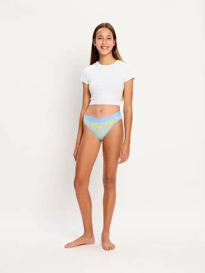 Dívčí menstruační kalhotky Modibodi Teen Hipster Bikini Moderate Groovy Green (DMKMTHBMGG) 12-14 let