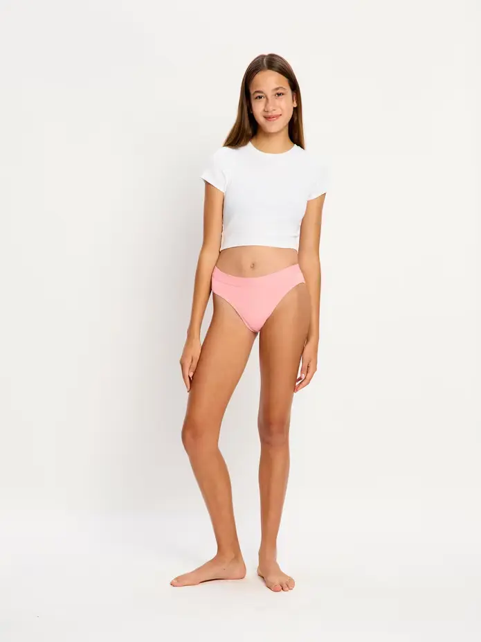 Dívčí menstruační kalhotky Modibodi Teen Hipster Bikini Moderate Flower Power Pink (DMKMTHBMFPP) 12-14 let