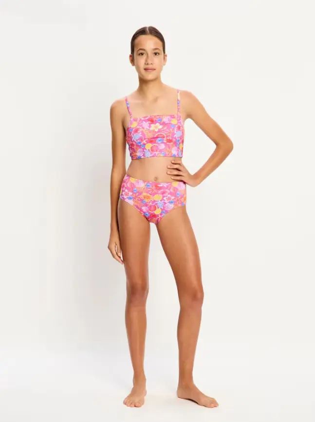 Dívčí menstruační plavky Modibodi Teen Swimwear Hi Waist Bikini Brief Supe Tropicana Crush spodní díl (DMPMADTSHWBBSTCSD)