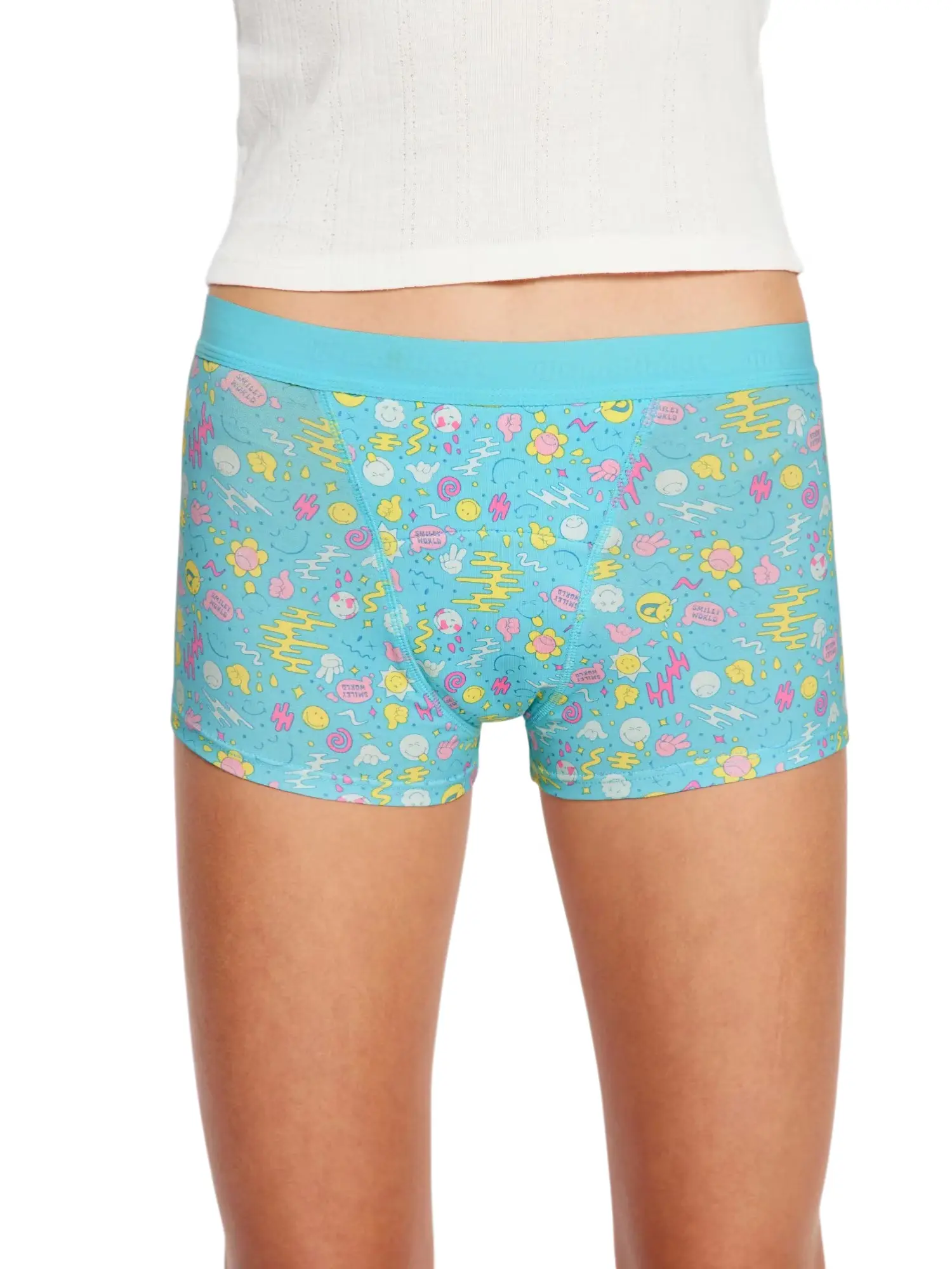 Dívčí menstruační kalhotky Modibodi Teen Hipster Boyshort Super Wonderlust Blue (DMKMTHBSWB) 10-12 let