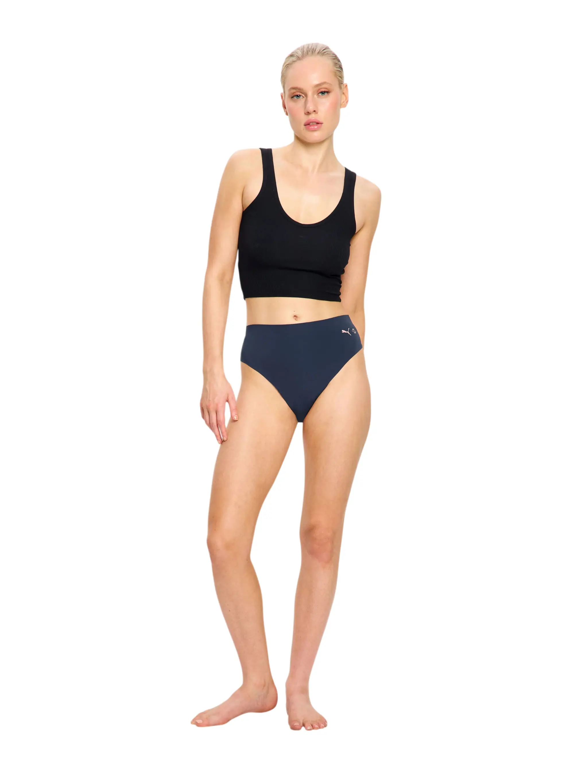 Menstruační kalhotky PUMA & Modibodi Seamfree Active Hi Waist Cheeky Moderate Midnight (MKPMSAHWCMM)