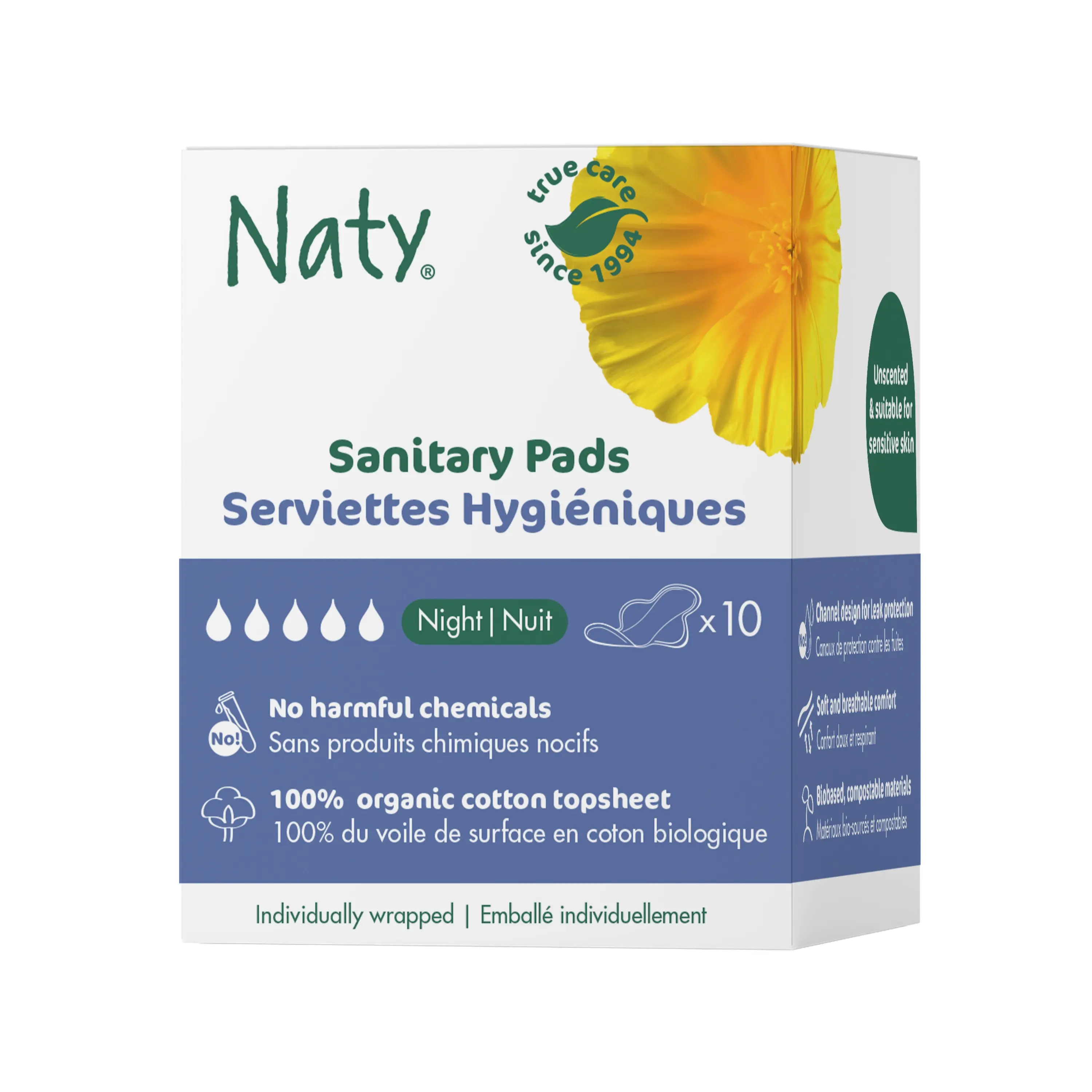 Dámské vložky Naty (10 ks) - noční