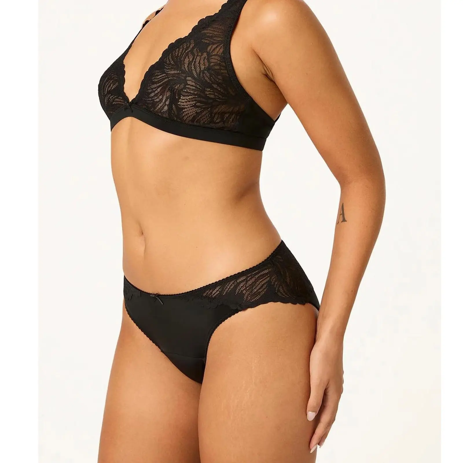 Menstruační kalhotky Modibodi Ines Midi Brief Moderate Noir Black (INSCLMNRBW) S
