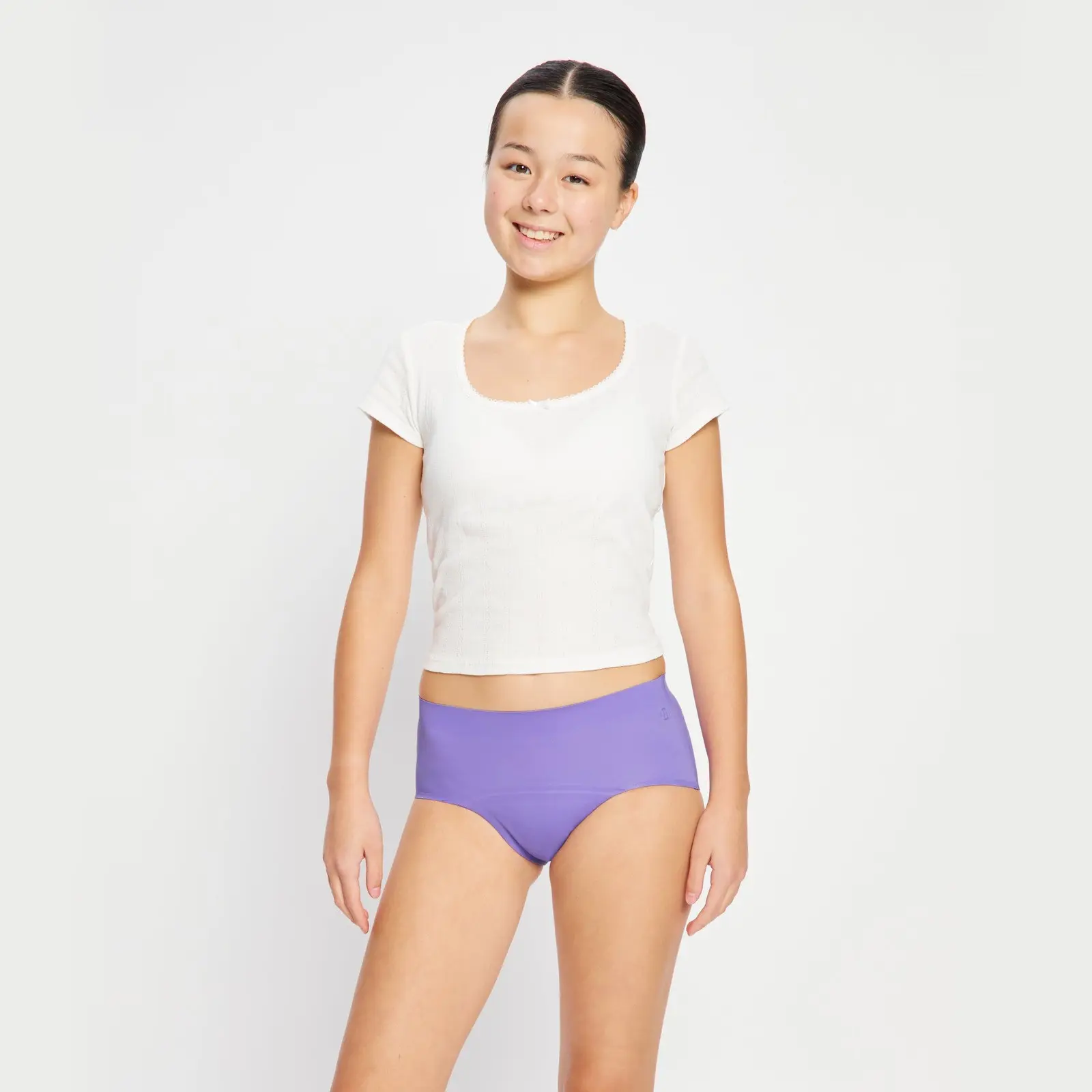 Dívčí menstruační kalhotky Modibodi Teen Seamfree Boyleg Moderate Purple (SFBLMHFPET)