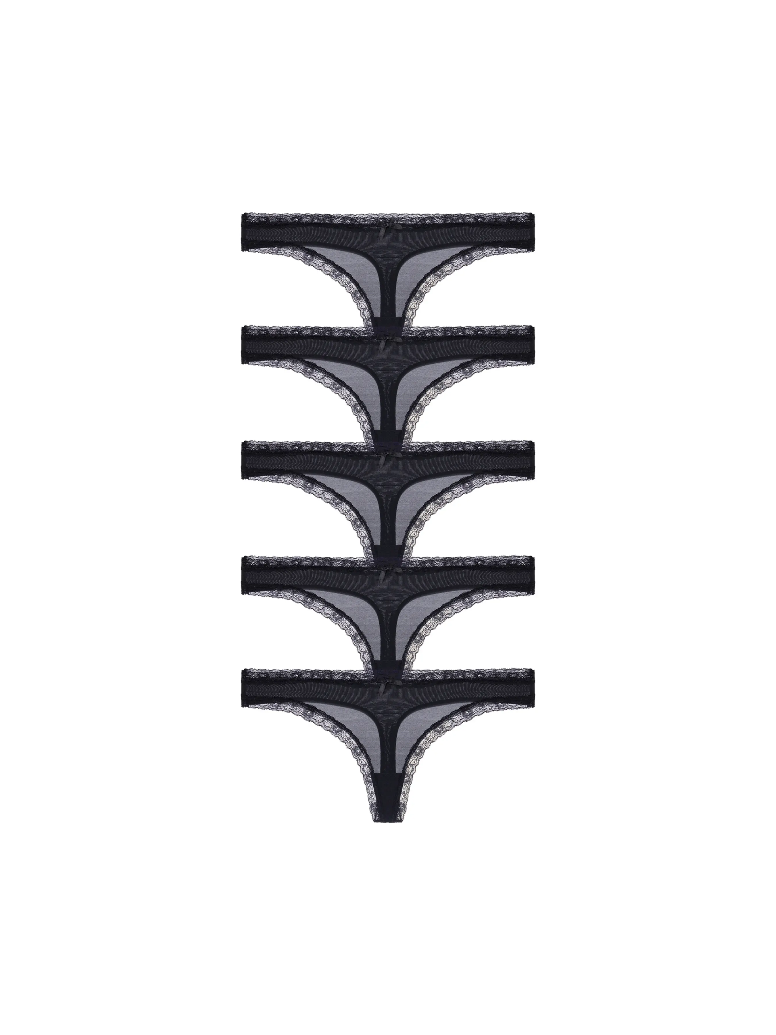 5PACK dámská tanga Dorina Essential Microfibre černá (DCTH0013MI138-5X0001)