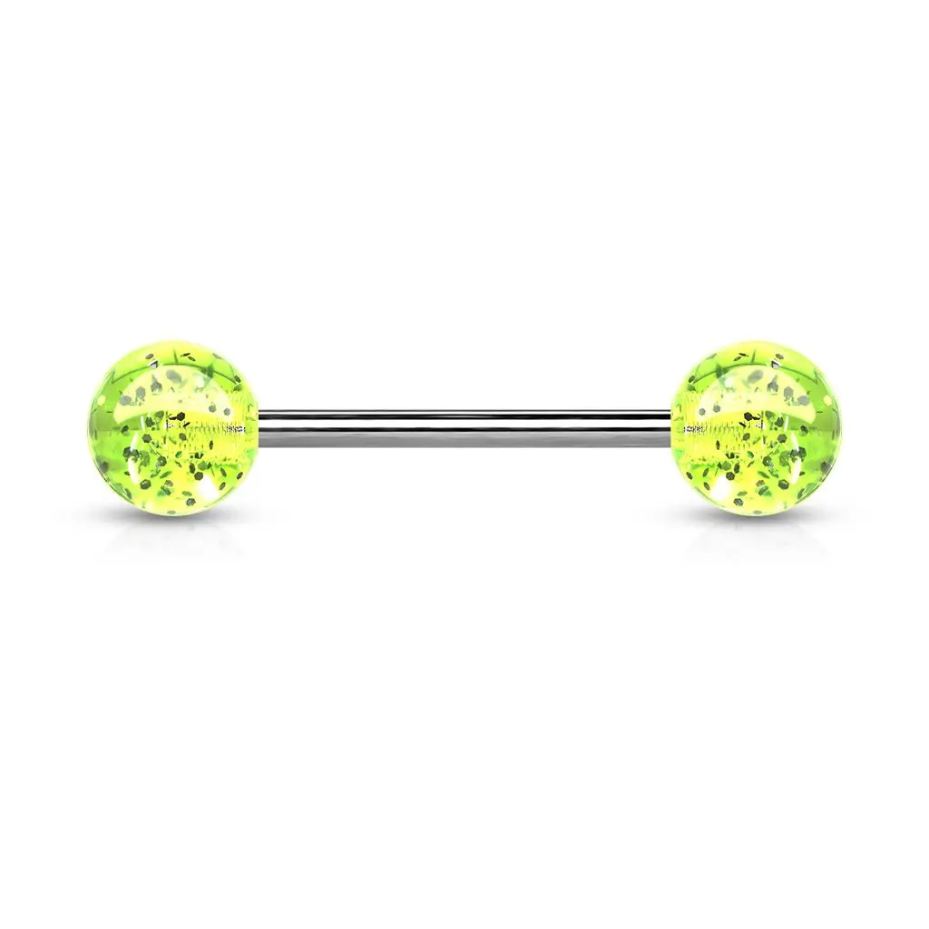 Piercing do jazyka akrylát (svítivě zelená) - PJ01148-G